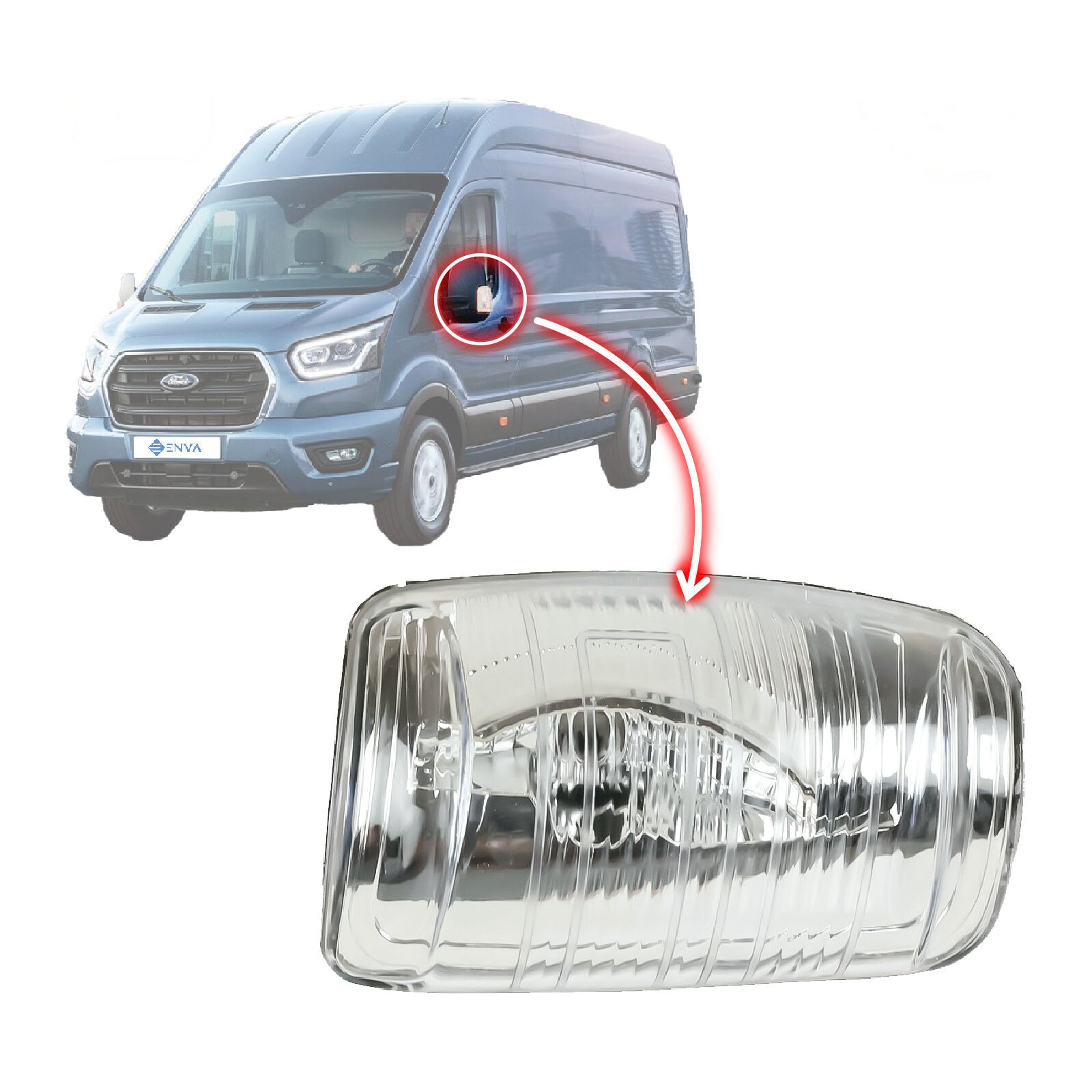 Left Side Door Mirror Indicator Light Lamp Lens For Ford Transit 2014 On