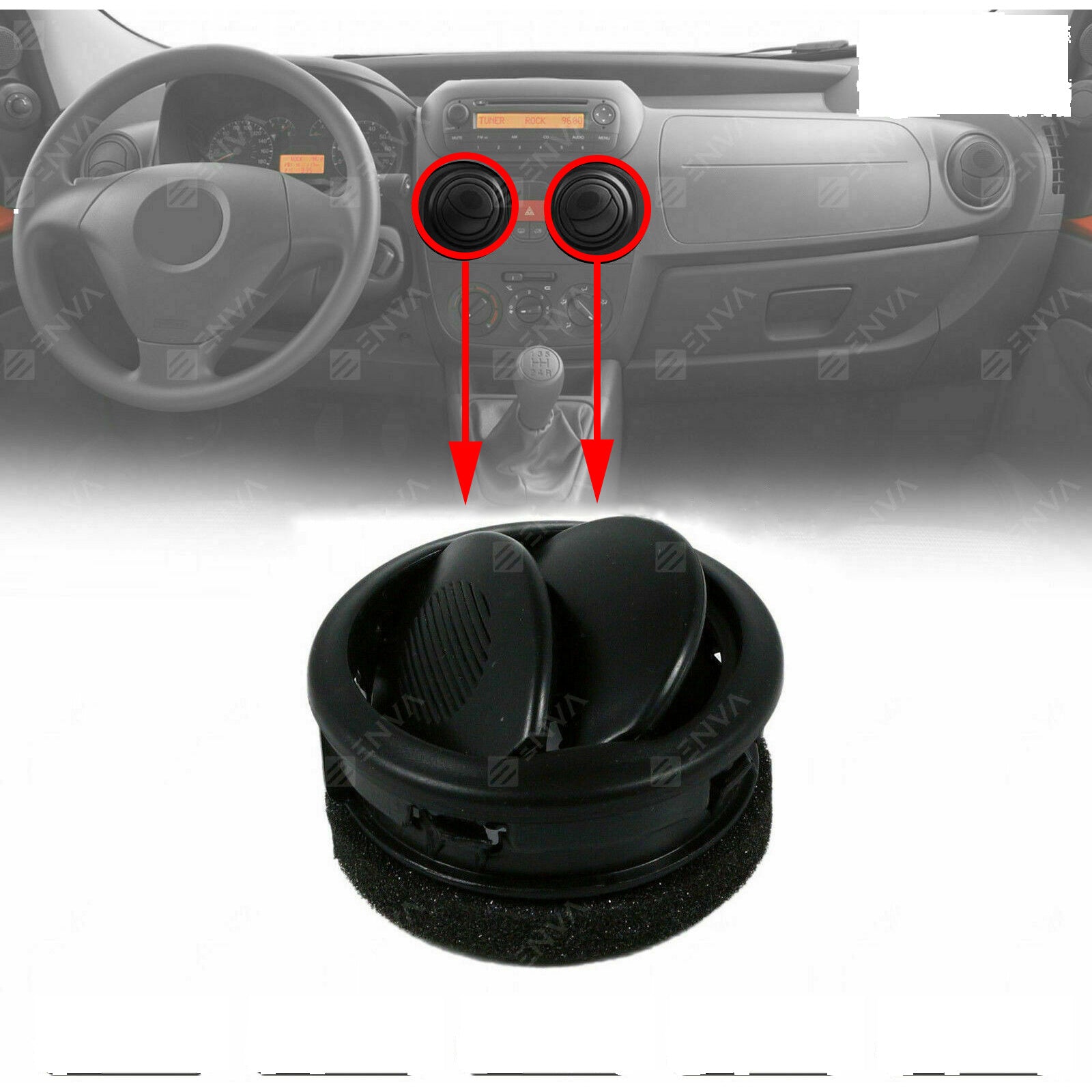 Central Heating Ventilation Diffuser Single For Peugeot Bipper 2008 On