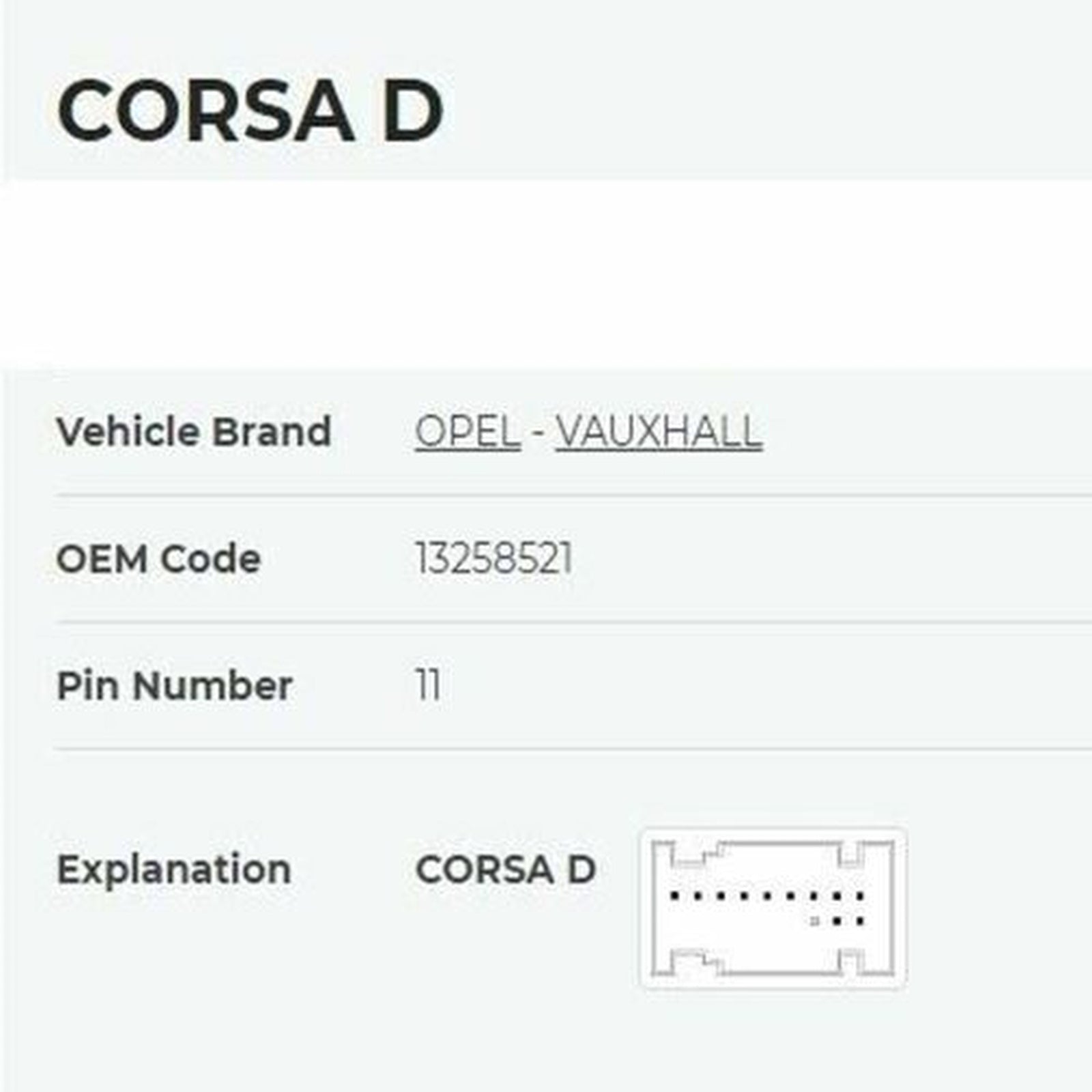 For Opel Vauxhall Corsa D Window Mirror Control Switch 11 Pin 2008-2014 6240509