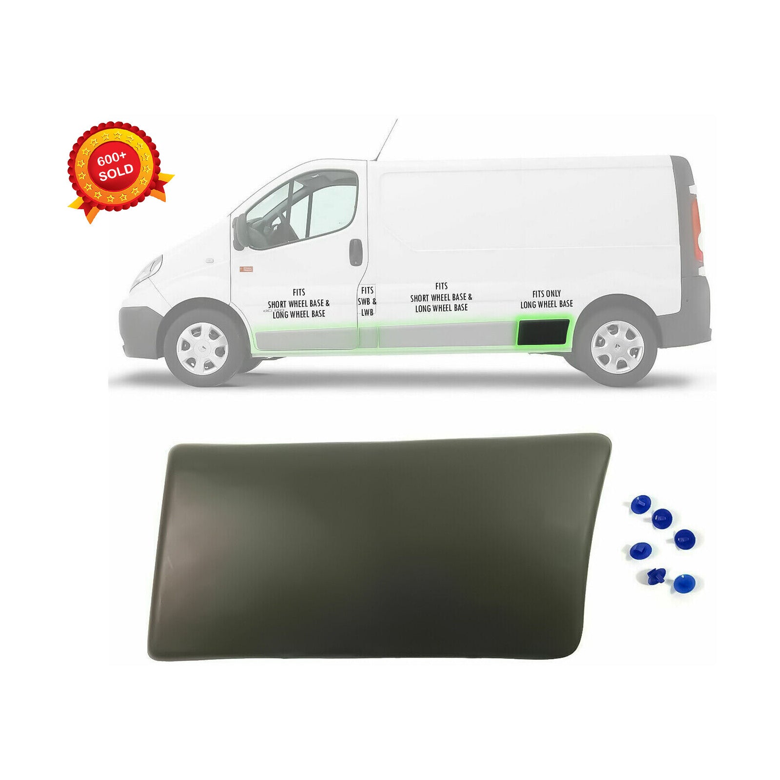 Left Side Trim Moulding Panel Long Body For Vauxhall Opel Vivaro 2001 2013