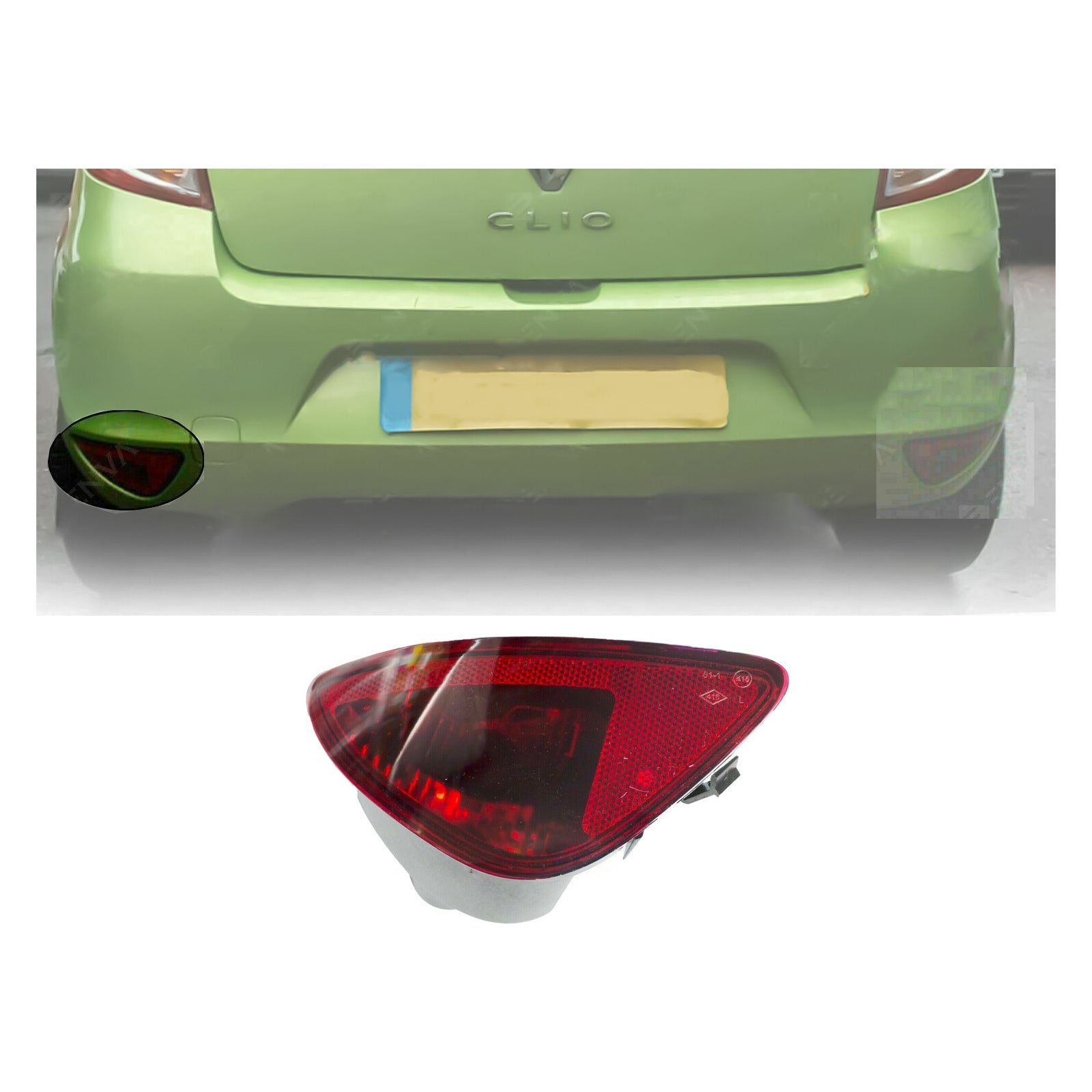Left Side Rear Fog Light Lamp Reflector For Renault Clio Mk3 Hb 07 11 8200776055