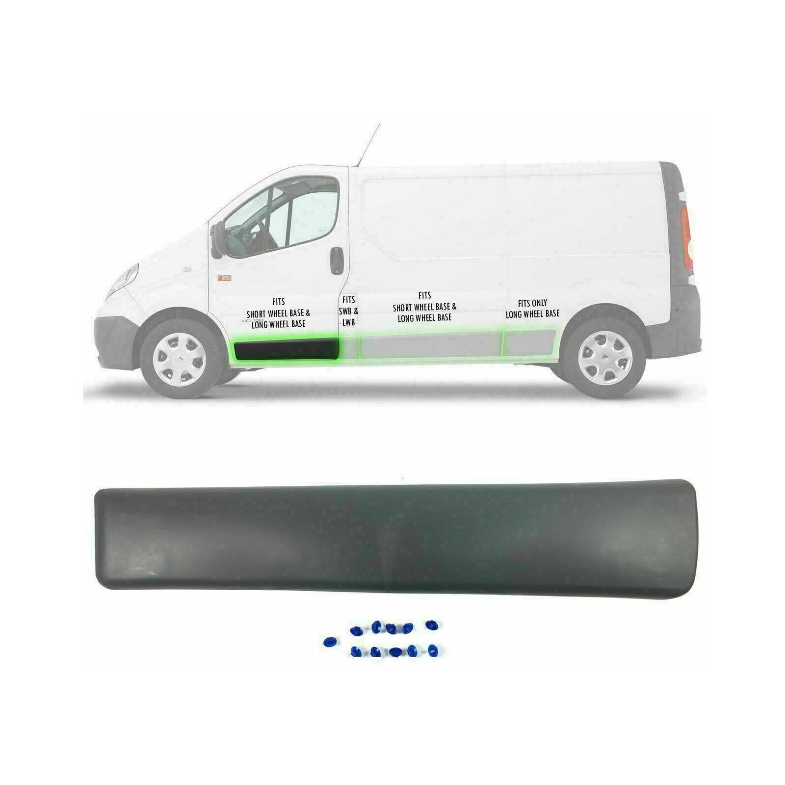 Front Door Left Side Trim Moulding Panel For Renault Trafic Ii 01 13 8200036088