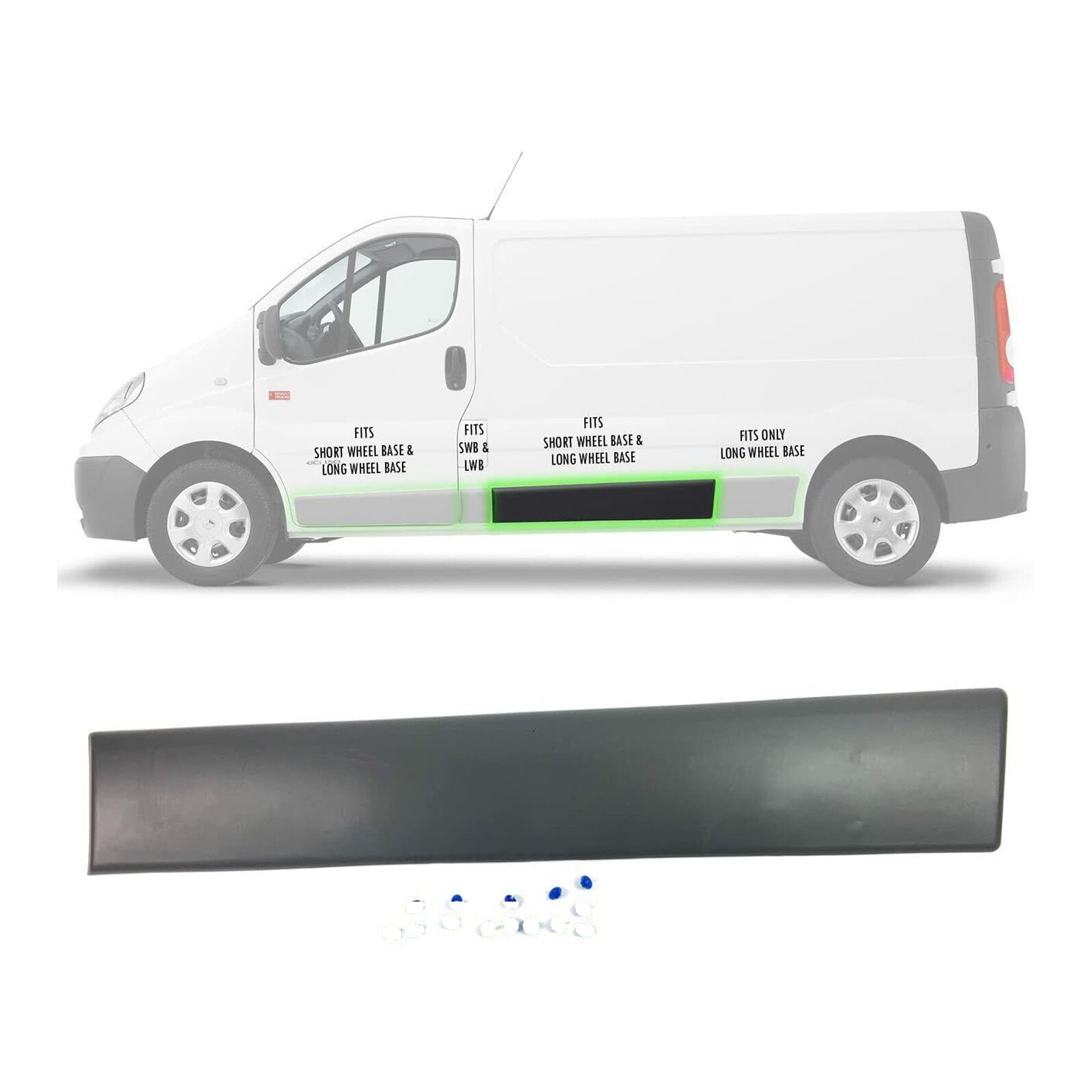 Left Side Long Trim Moulding Strip Panel for Renault Trafic II 2001-2013