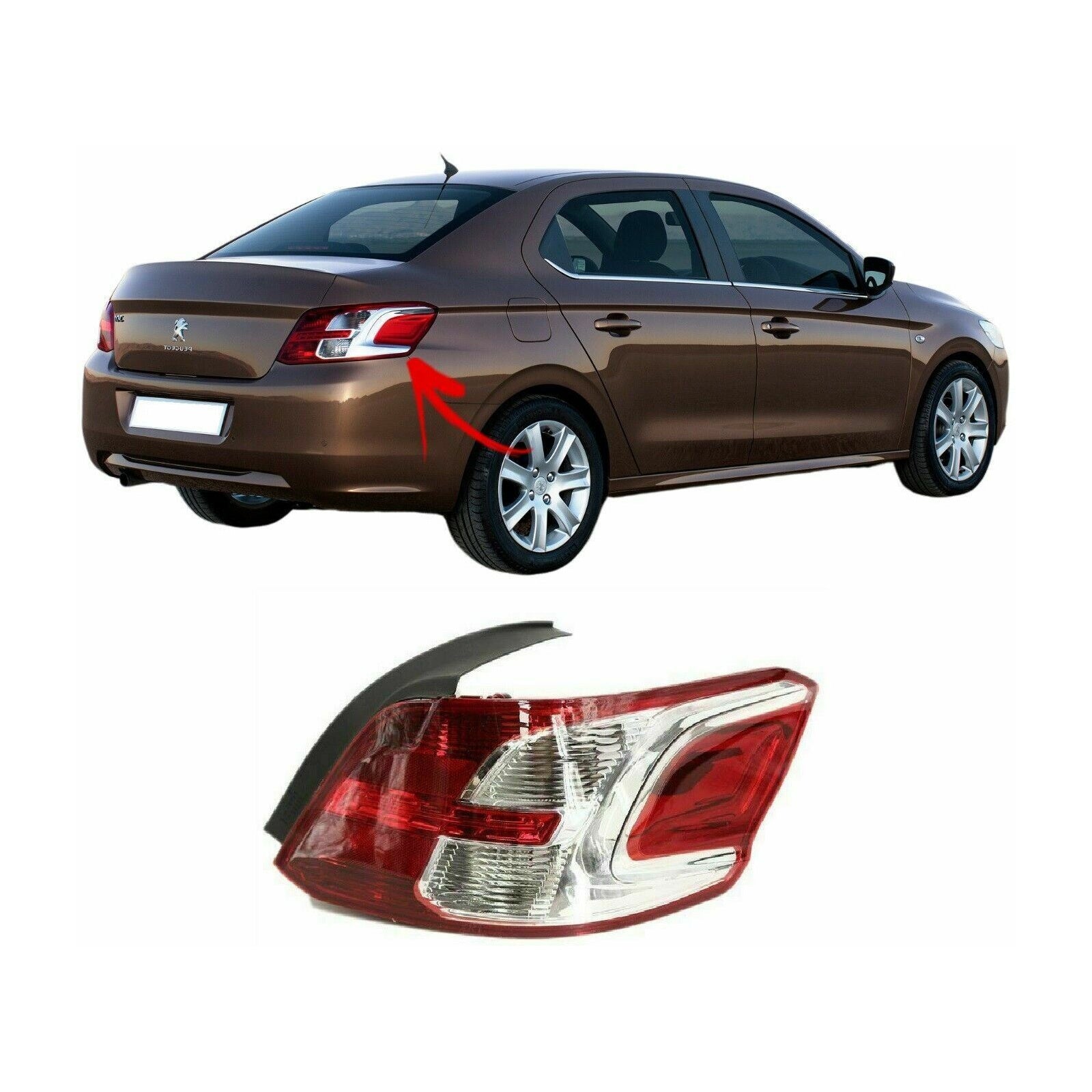 Rear Tail Stop Light Lamp Right Side For Peugeot 301 2012 2017 9674807880
