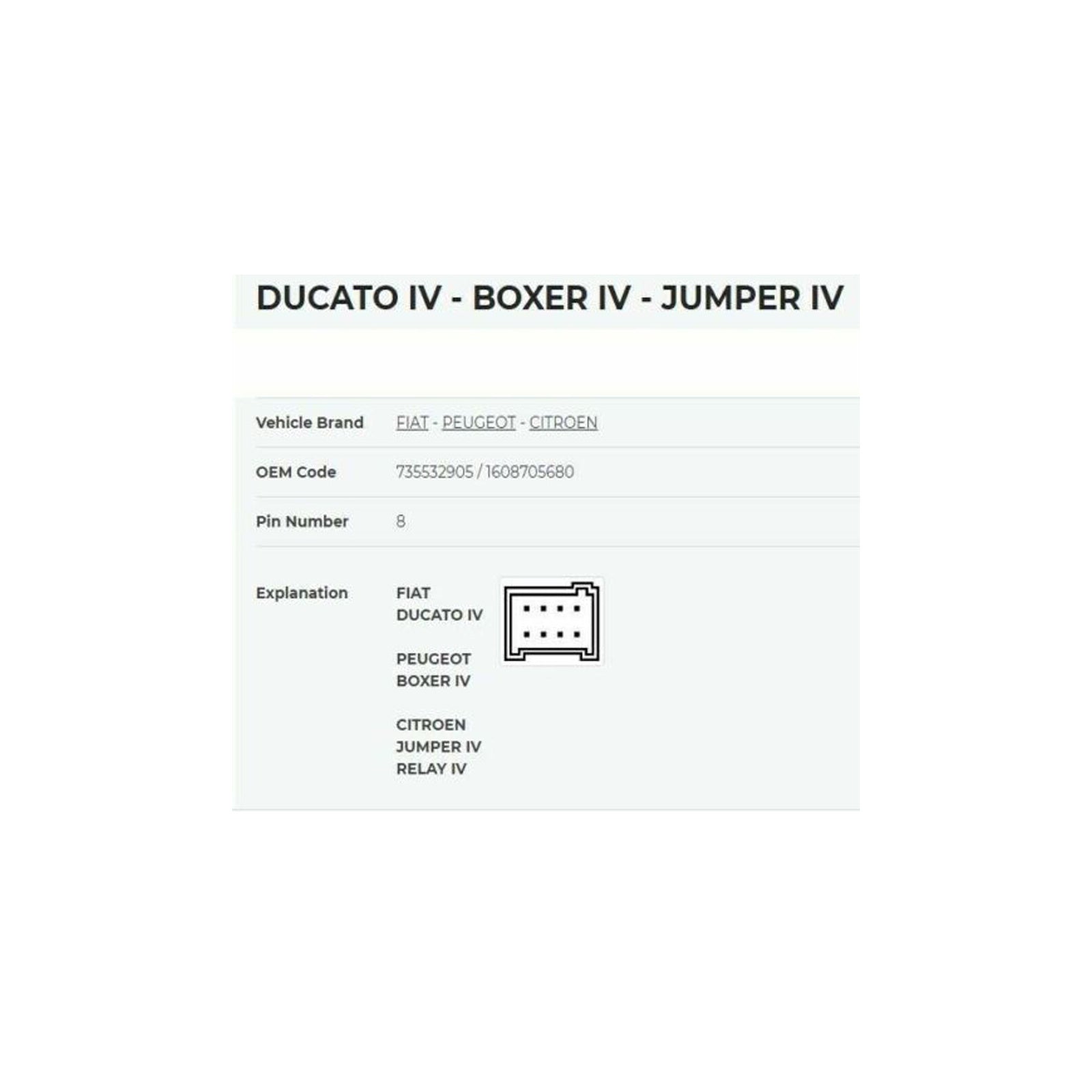 Window Main Control Switch For Fiat Ducato IV Peugeot Boxer IV Citroen Jumper IV