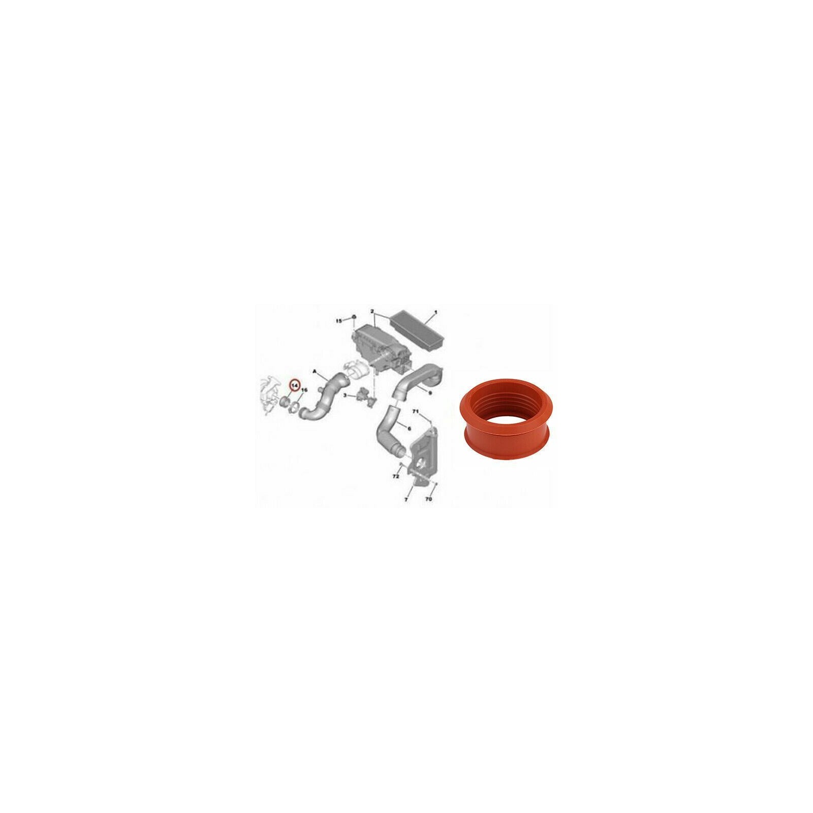 Rubber Turbo Air Pipe Sleeve for BMW Mini One D Cooper D (R56) 1371779814S