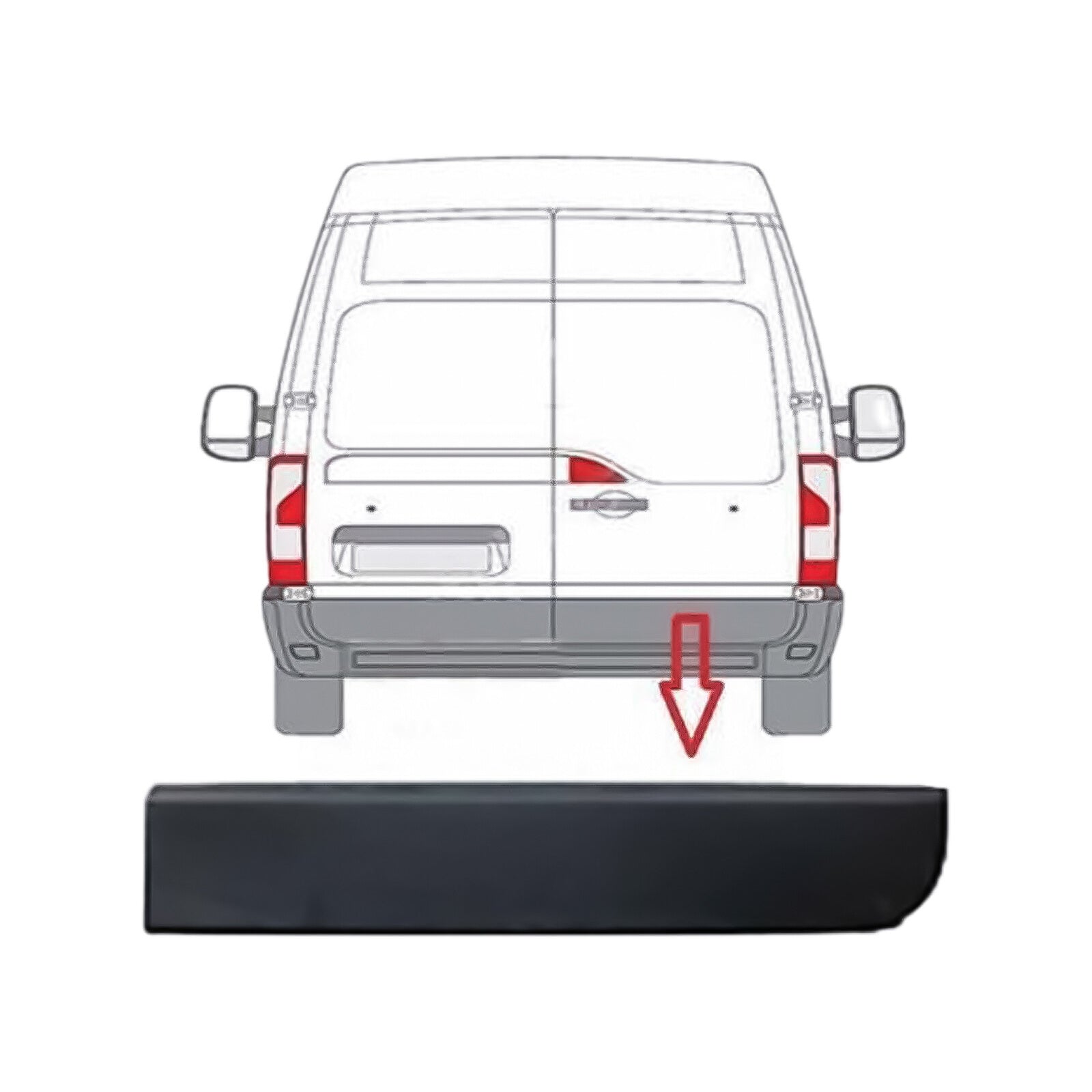 Rear Door Panel Trim Strap Right Side for Master-III, NV400, Movano - 908520001R
