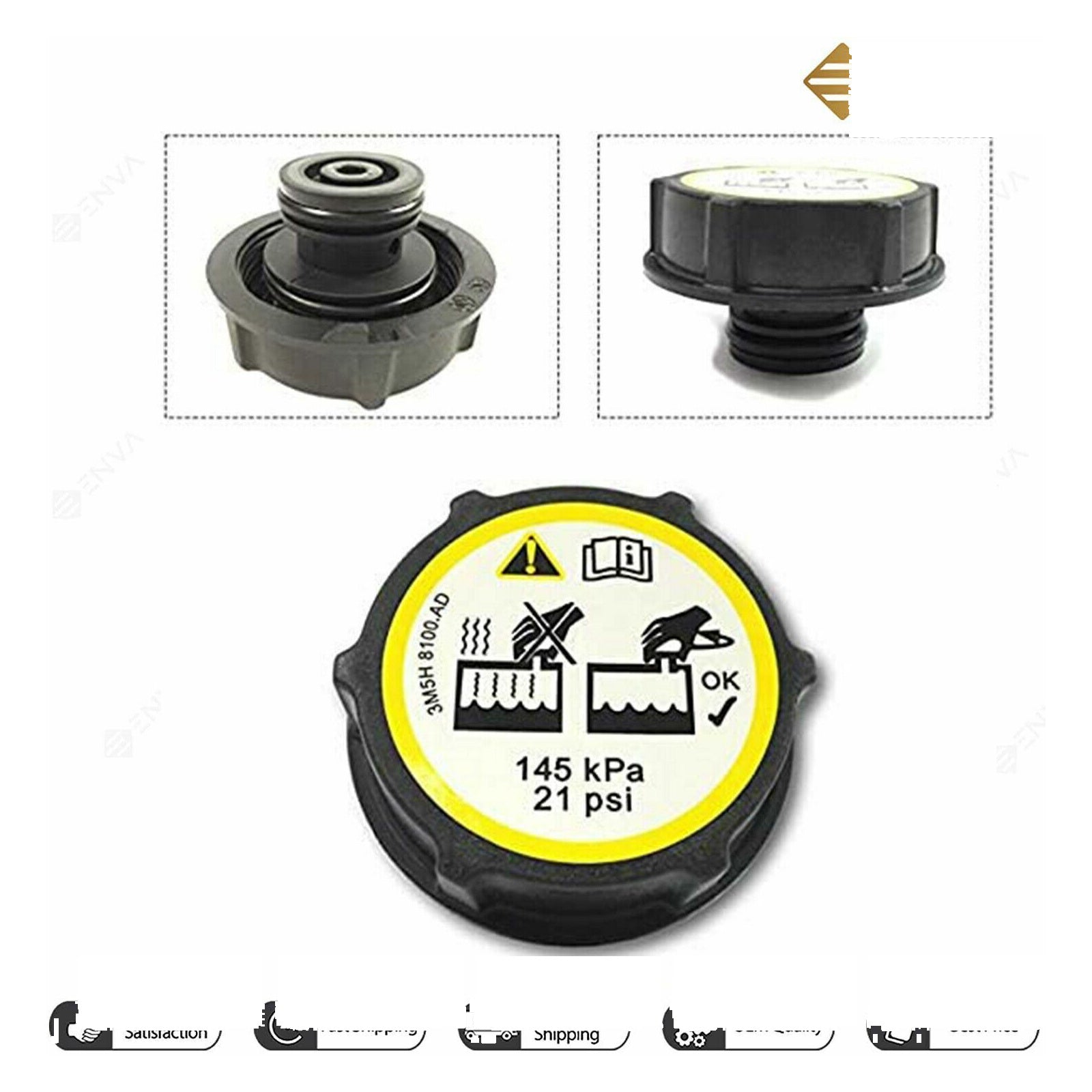 Radiator Expansion Water Tank Cap For Ford Transit Fiesta Focus C-Max 3M5H8100AC