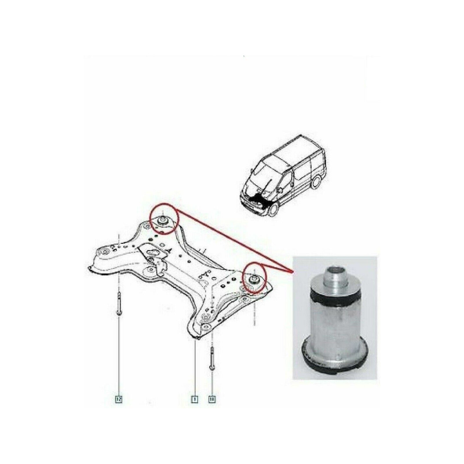 Front Axle Subframe Bush for Nissan Primastar X83 2001-2019 8200626965