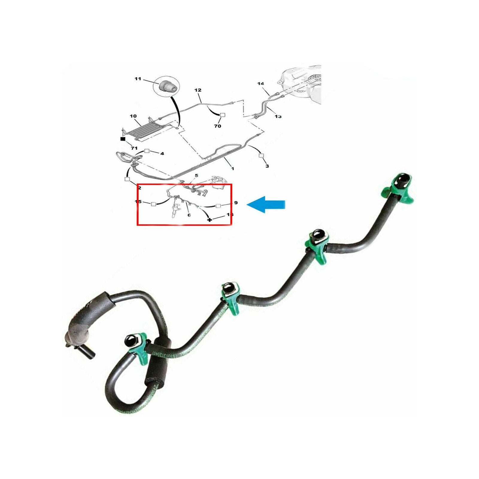 Fuel Leak Off Pipe For Peugeot 207 208 308 508 2008 1.6 HDI 1574.Hx