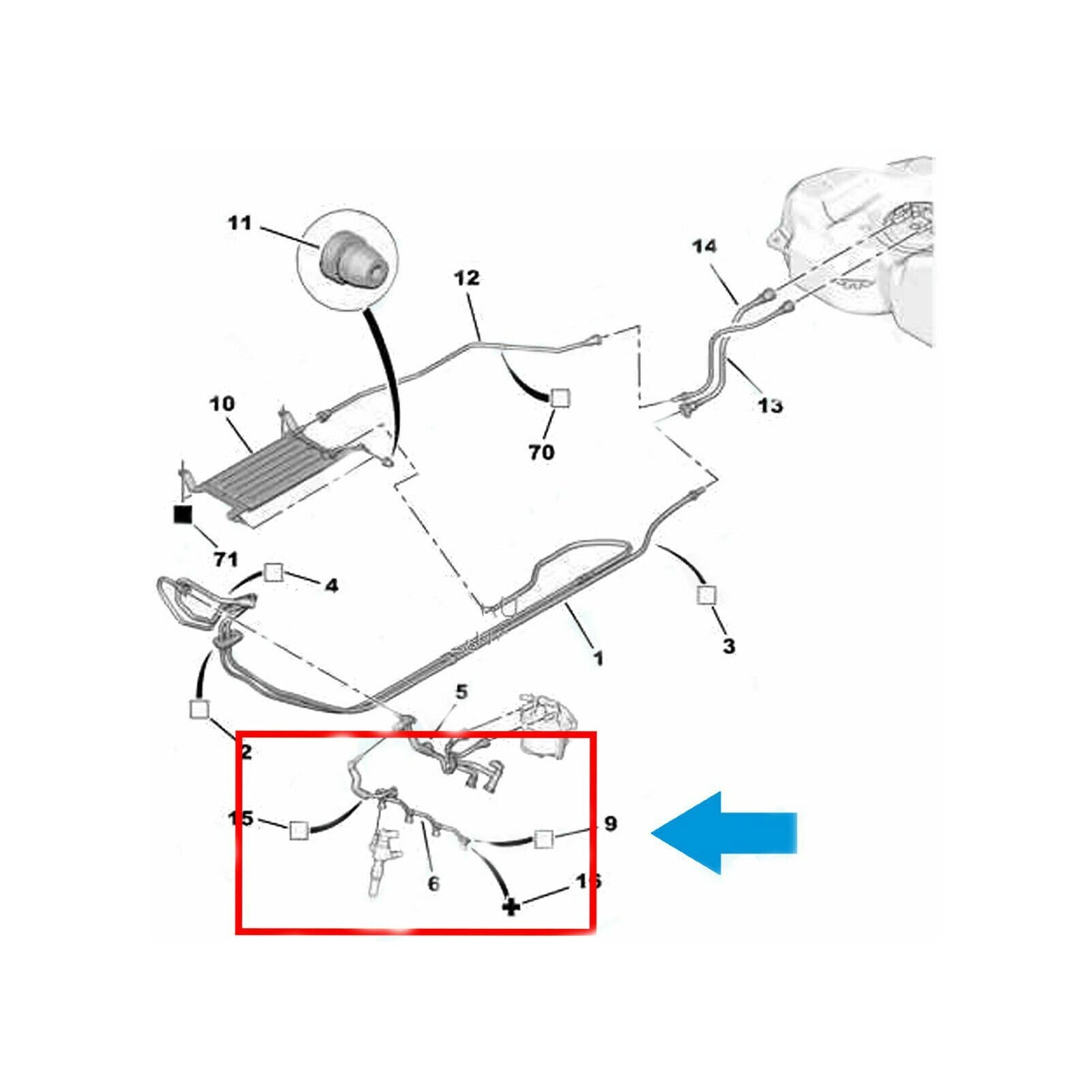 Fuel Leak Off Pipe for CITROEN C4 / C4 AIRCROSS / C4 Picasso II 1.6 HDI 1574.HX