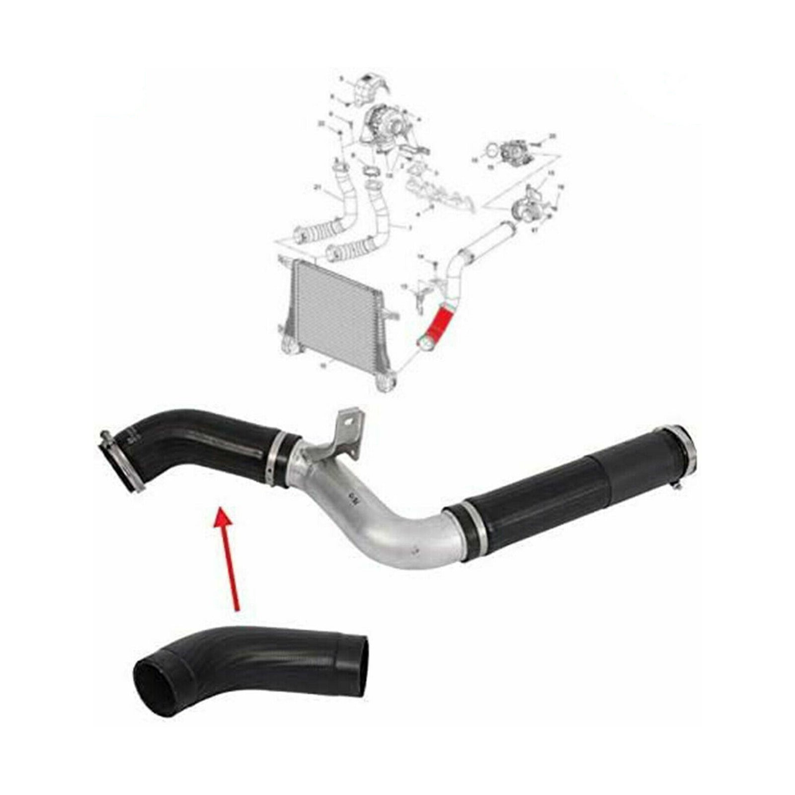 Left Intercooler Turbo Hose Pipe For Vauxhall Antara Chevrolet Captiva 2.2 Cdti