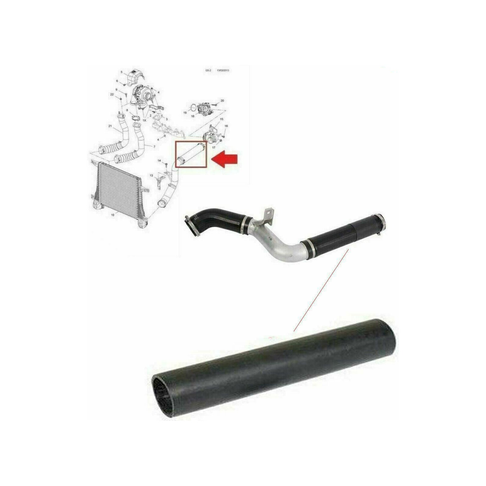 Left Intercooler Turbo Hose Pipes Set for Vauxhall Antara Chevrolet 2.2 22737400