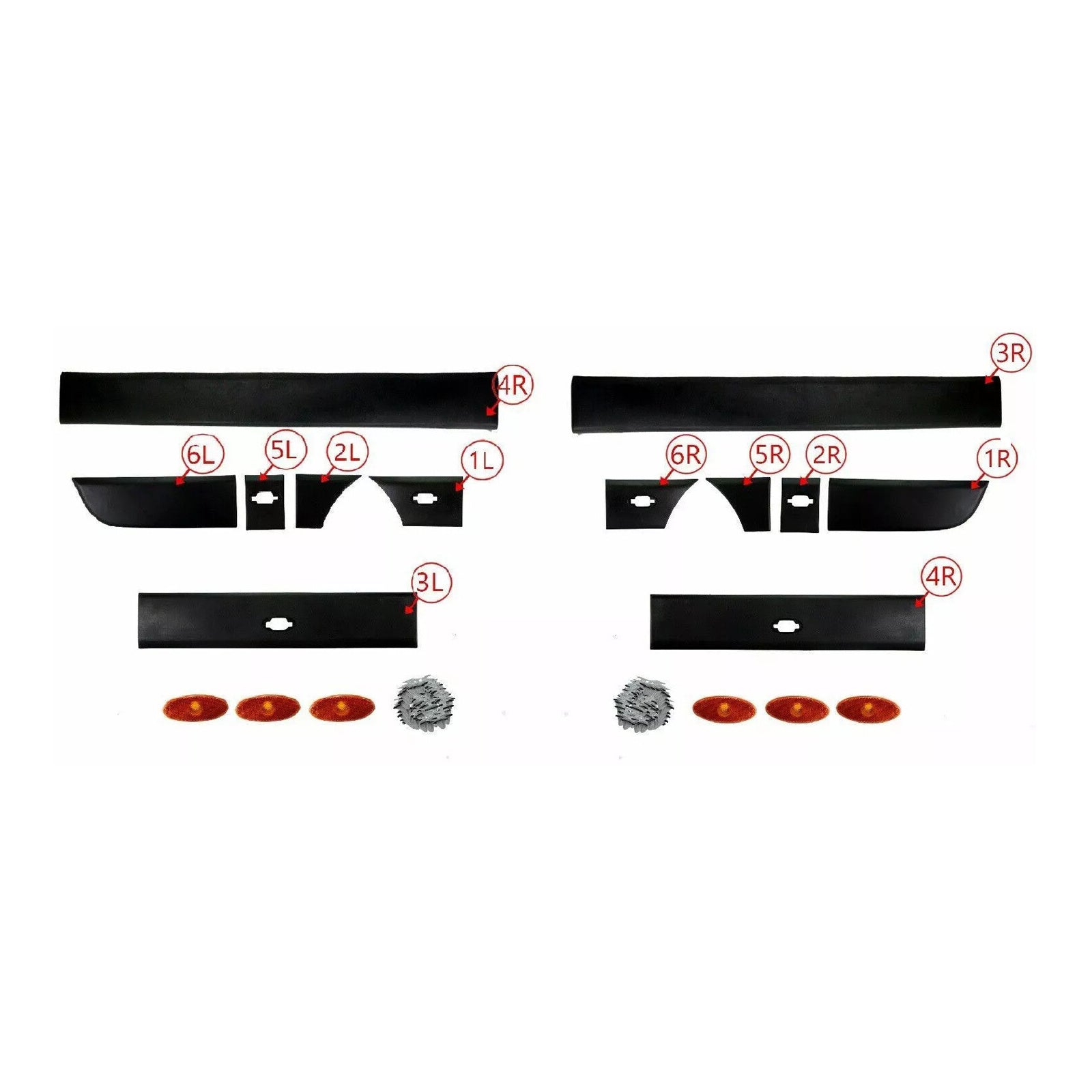 R & L Side Moulding Strip with Marker Lamp Side for Interstar 2010-2016