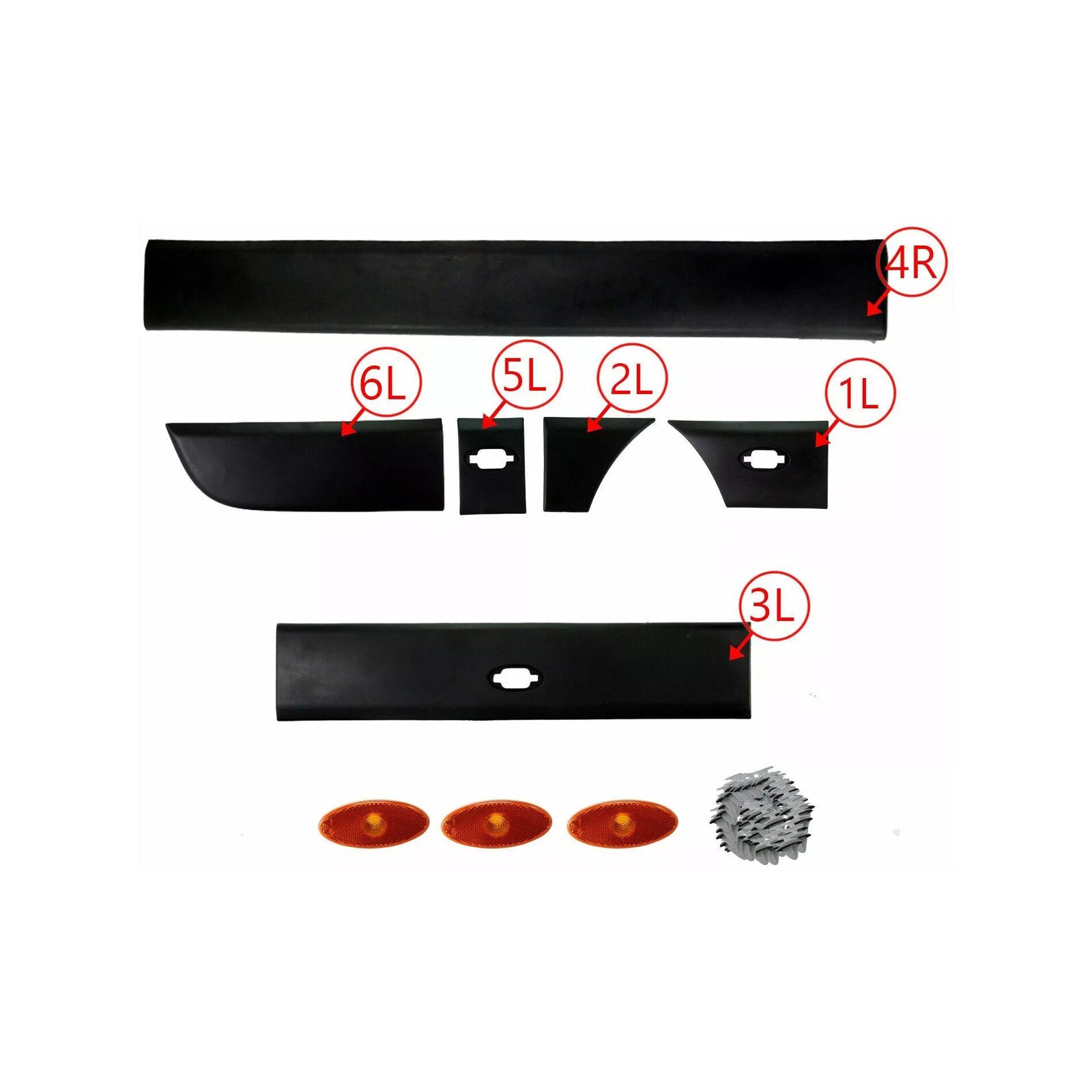 R & L Side Moulding Strip with Marker Lamp Side for Interstar 2010-2016