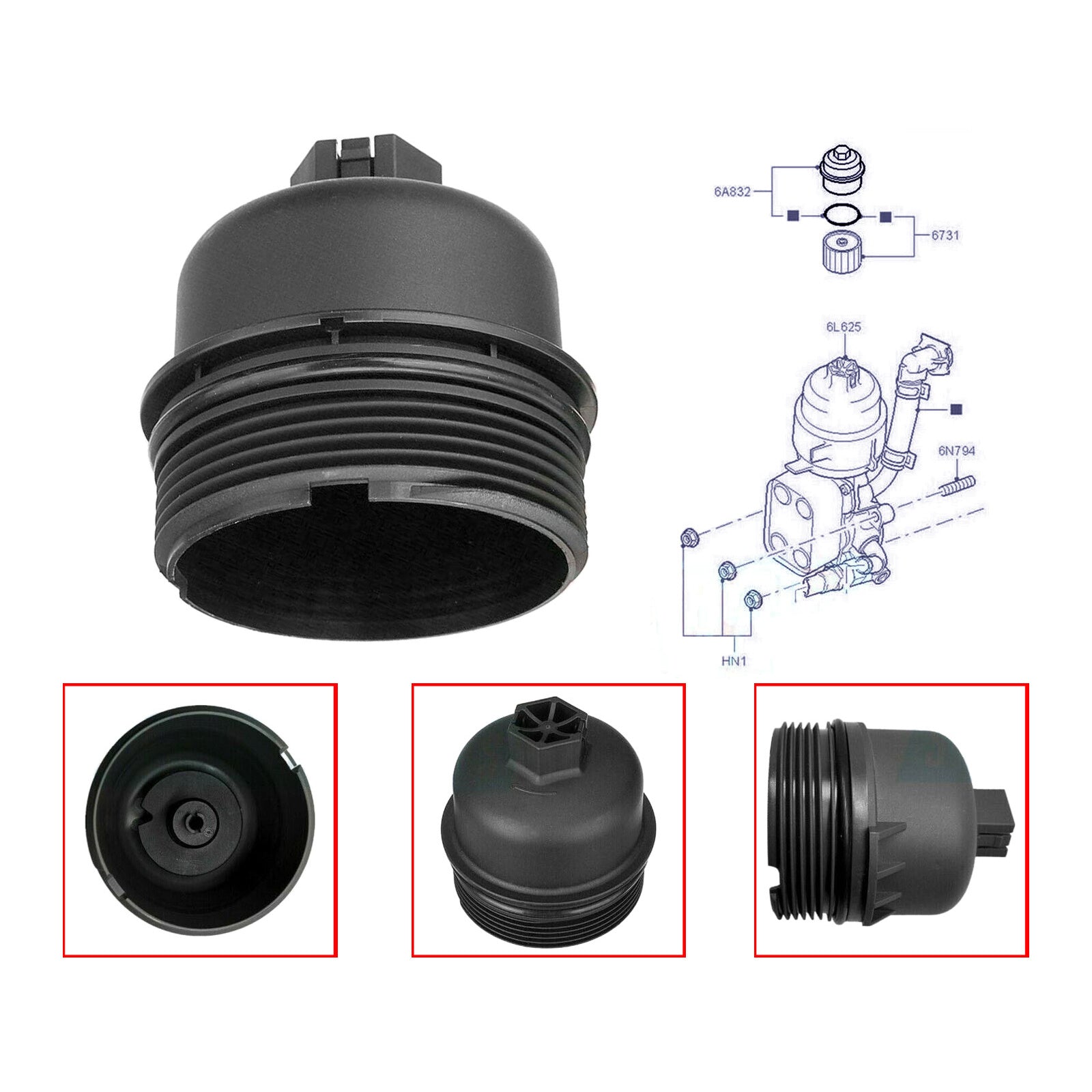 For Citroen Berlingo C2 C3 C4 C5 C8 Oil Filter Housing Cover Cap 1303477