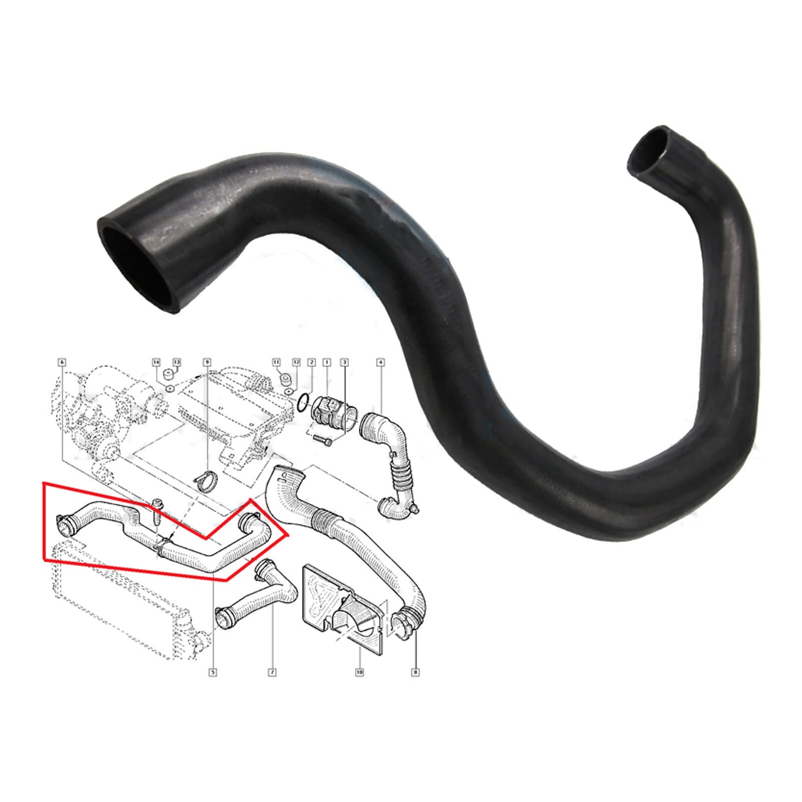 Turbo Intercooler Hose Pipe For Renault Trafic Vivaro Primastar 1.9 DCI 4413497