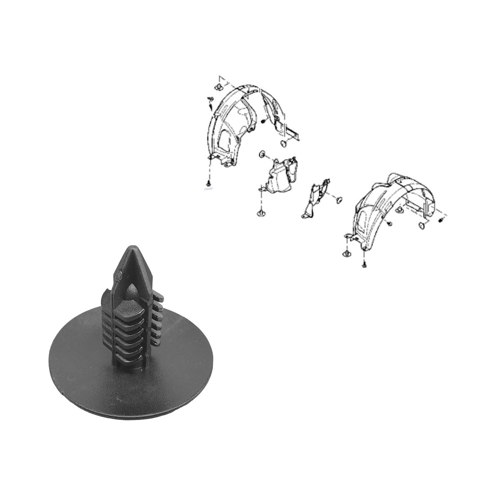 10X Wheel Arch Lining Splash Guard Trim Spruce Clips for Clio Scenic Megane