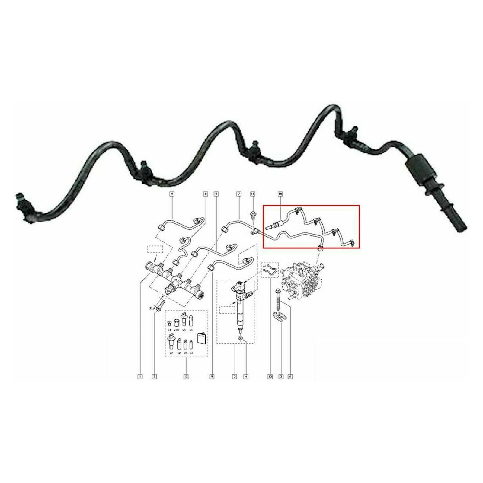For Renault Trafic Ii Master Iii Injector Fuel Overflow Leak Off Pipe 8200890122