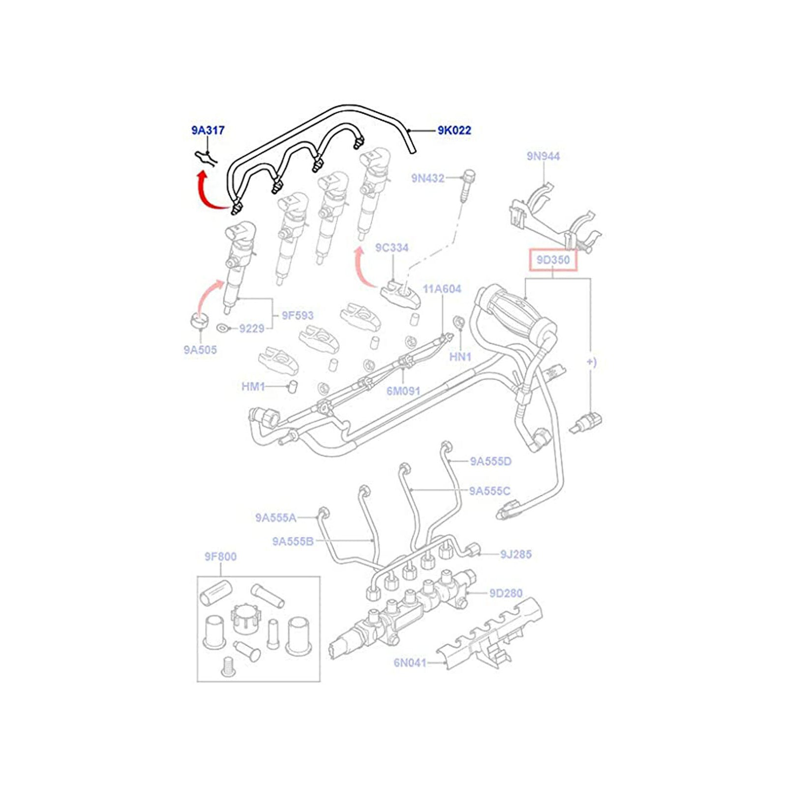 Fuel Injector Leak Off Return Pipe For Ford Fiesta V MK5 Fusion 1.4 TDCI 1444973