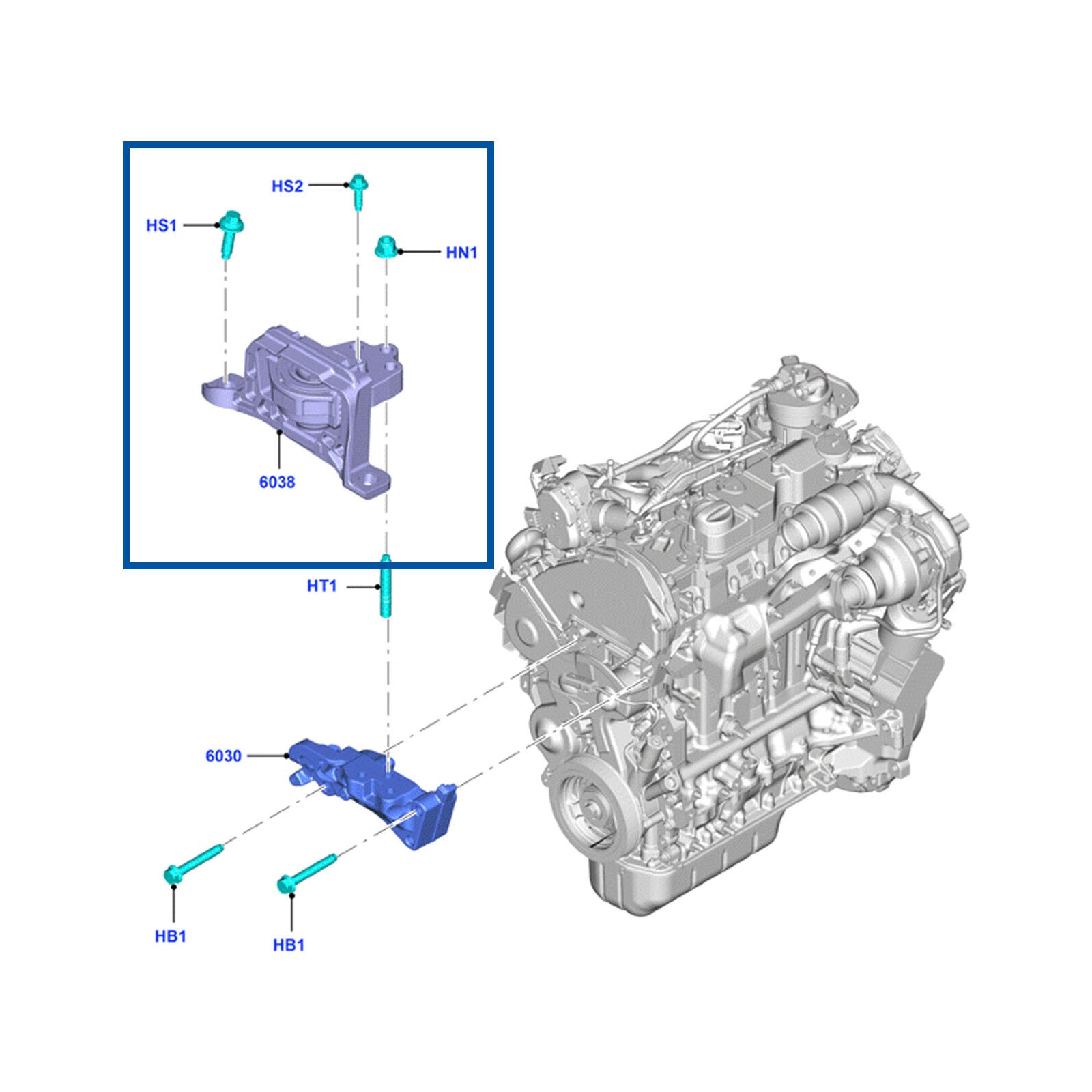 Top Engine Mounting Non-Hydraulic Bush Front Right Side For Ford C-Max Focus