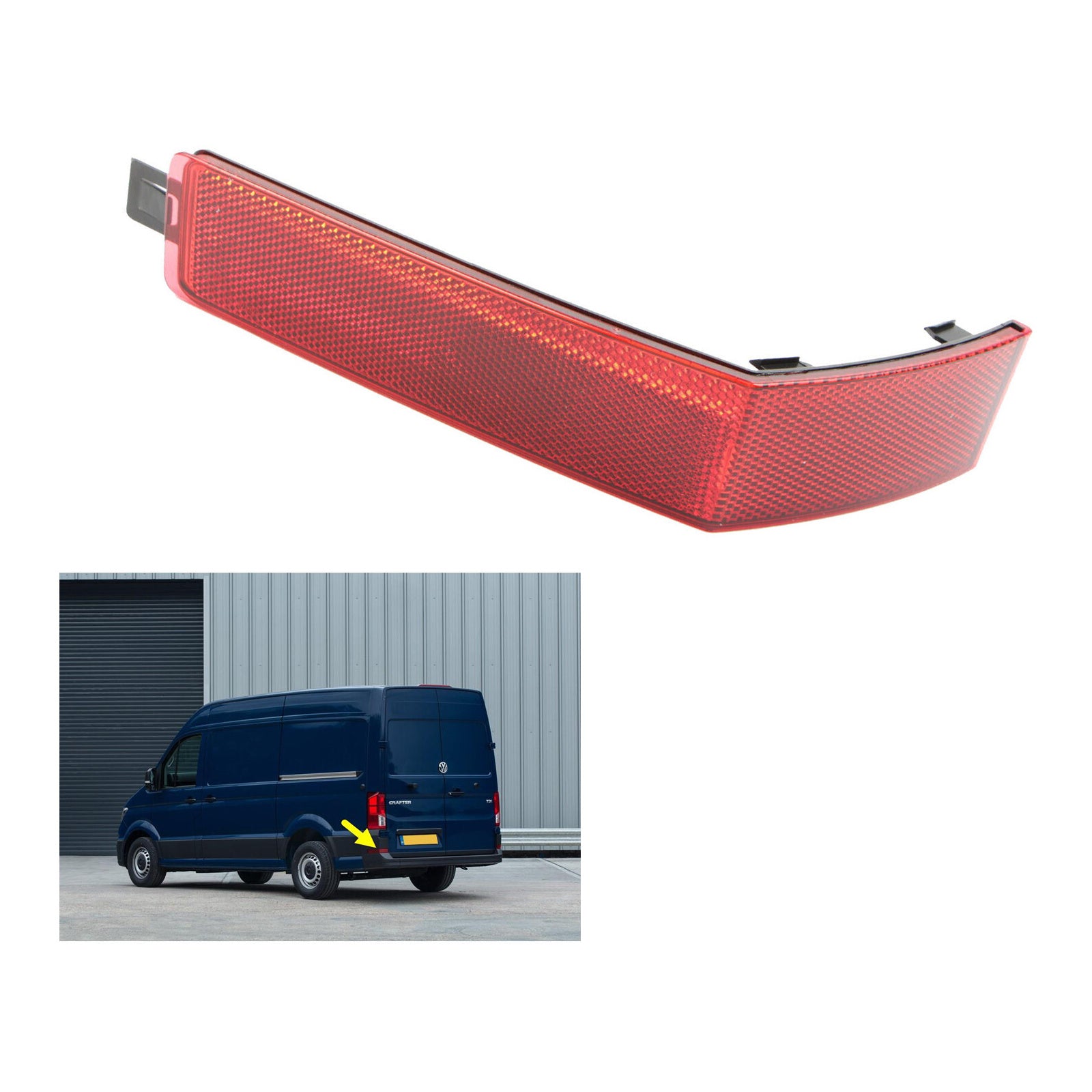 For Vw Crafter 2017 On Rear Bumper Lower Reflector Red Left Side 7C0945105