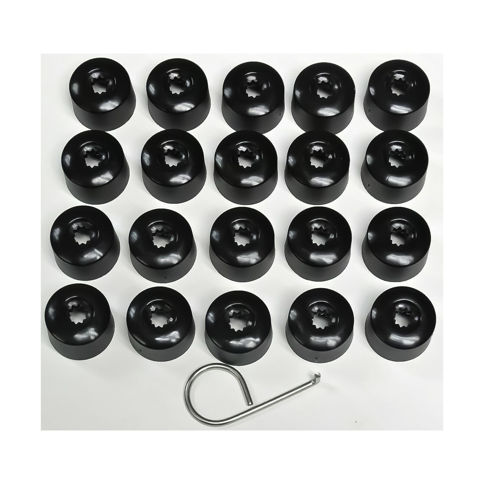 Wheel Nut Covers Bolt Caps Glossy Black X20 For Vw Passat Tiguan Touran