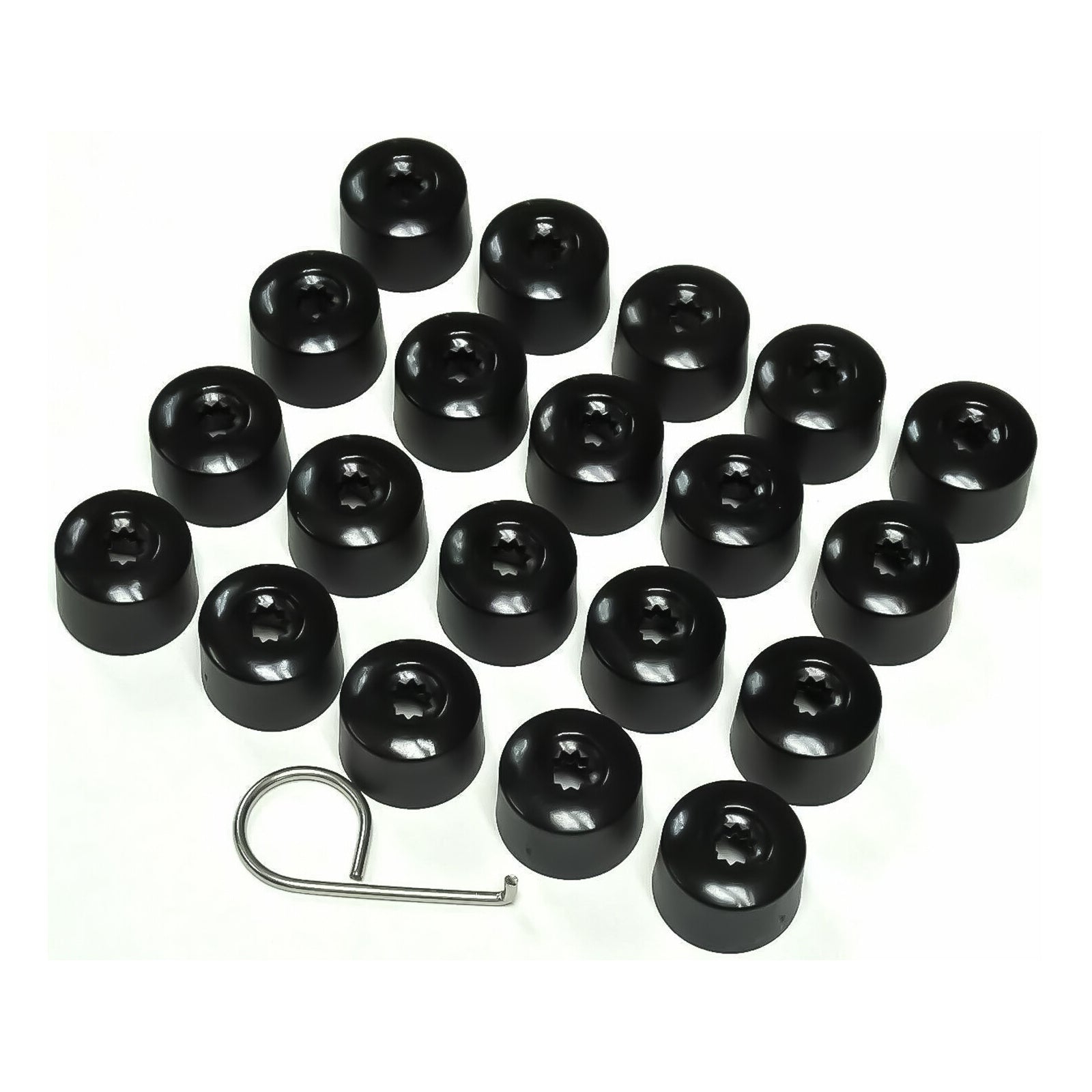 Wheel Nut Covers Bolt Caps Glossy Black X20 FOR VW Passat Tiguan Touran