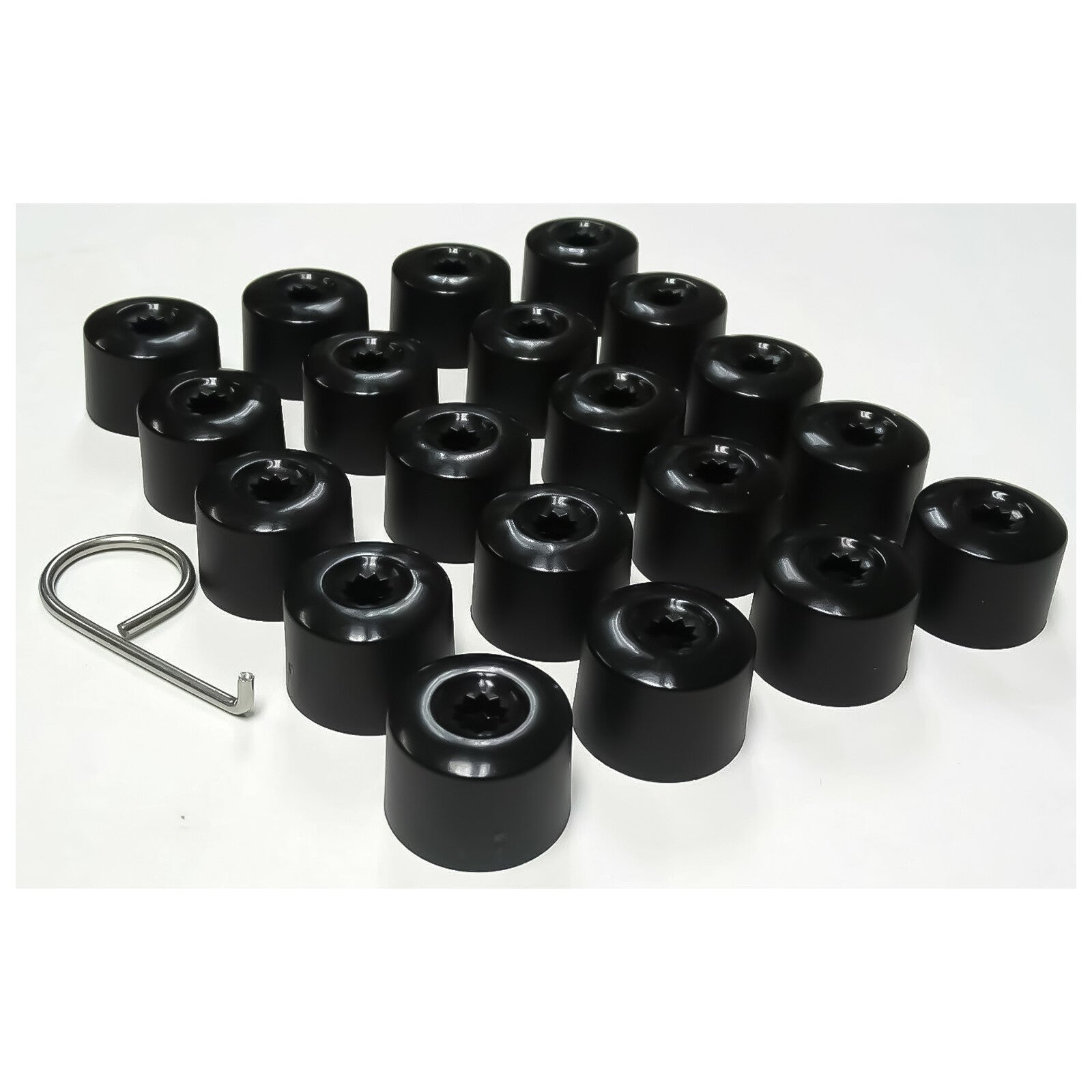 Wheel Nut Covers Bolt Caps Glossy Black X20 FOR VW Passat Tiguan Touran