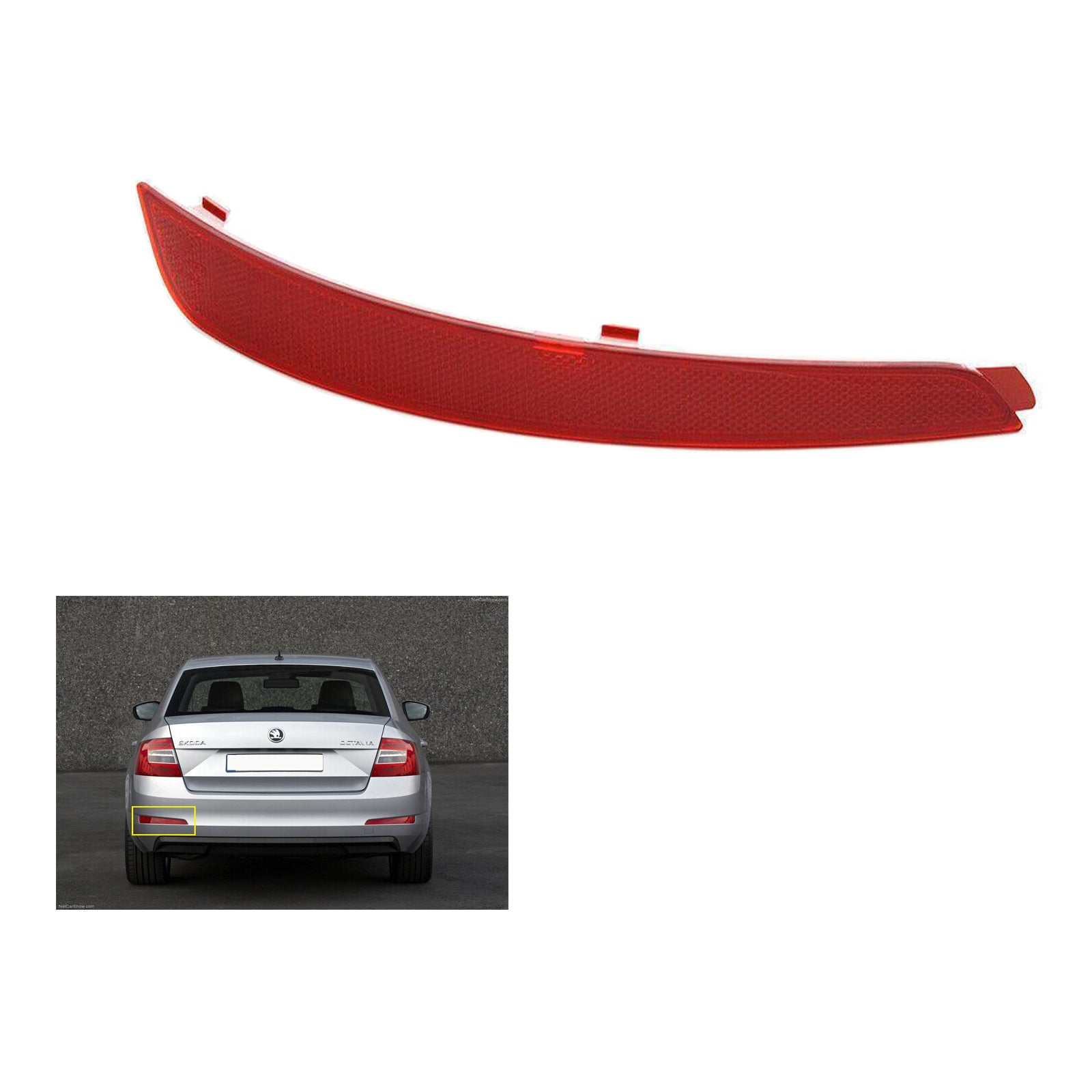 Rear Bumper Reflector Red Left Side For Skoda Octavia Mk3 Hatchback 5E5945105