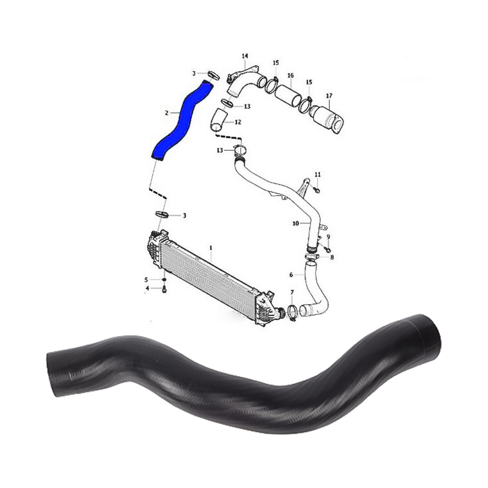 Intercooler Turbo Hose Pipe For Volvo V40 D2 1.6 Diesel 2012 2021 31293717