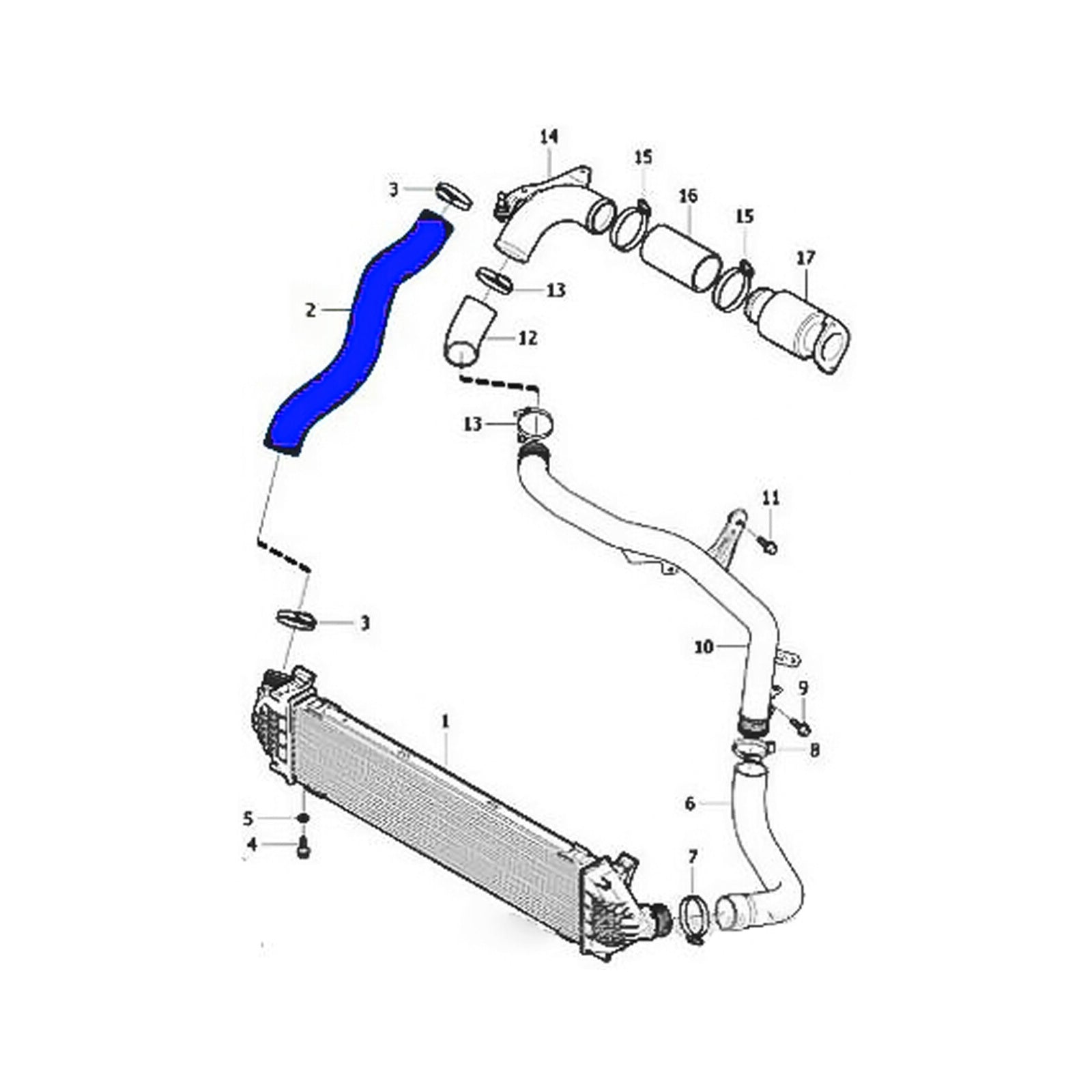 Intercooler Turbo Hose Pipe For Volvo V40 D2 1.6 Diesel (2012-2021) 31293717