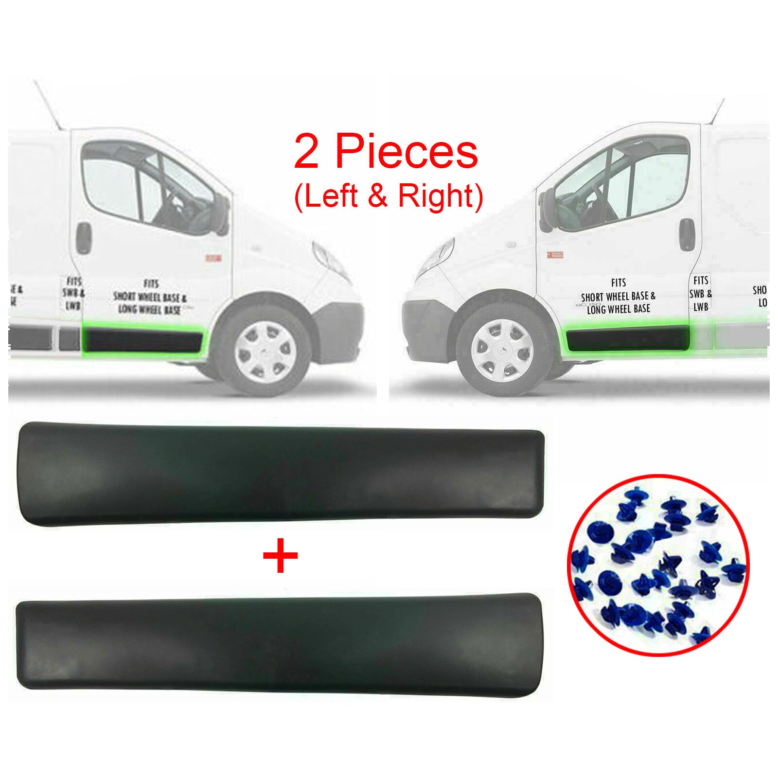 Side Door Front Left and Right Trim Moulding Panel For Renault Trafic Ii 2002 2013