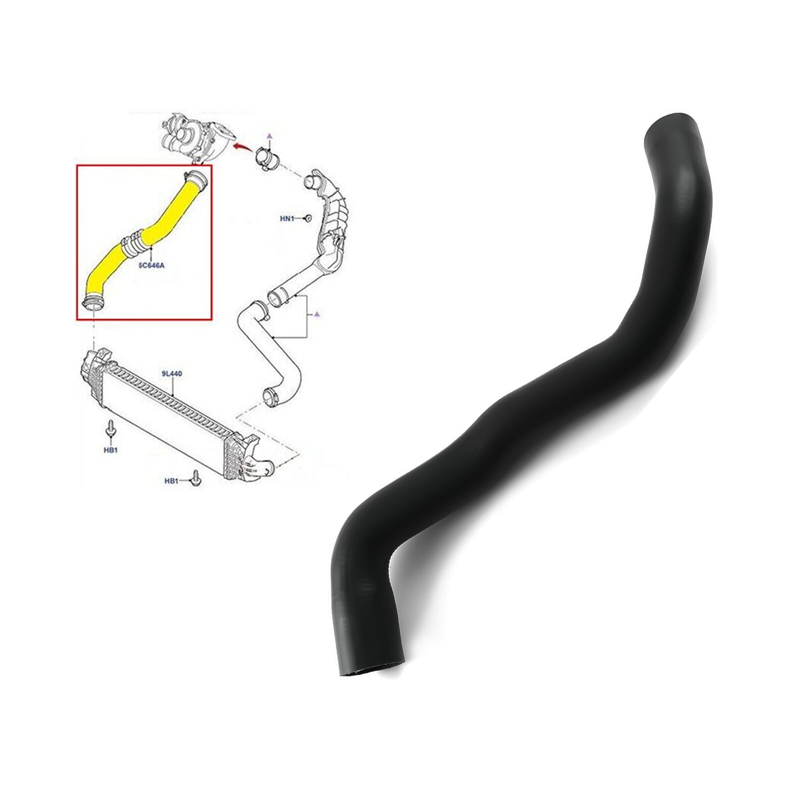 Intercooler Turbo Hose Pipe For Ford Mondeo Iv Galaxy S Max 2.0 Tdci 7G916K683Aa