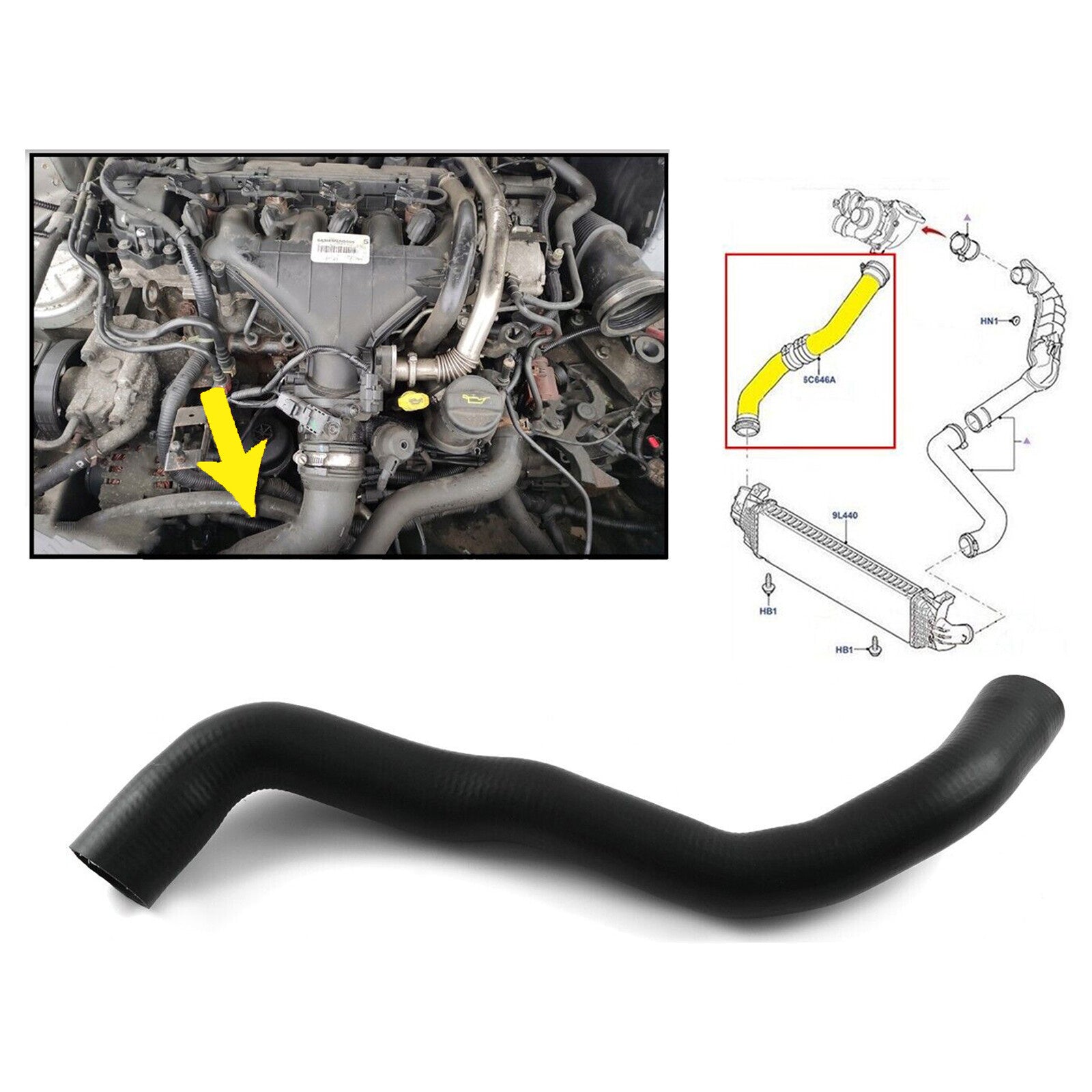 Intercooler Turbo Hose Pipe For Ford Mondeo IV Galaxy S-Max 2.0 TDCI 7G916K683AA