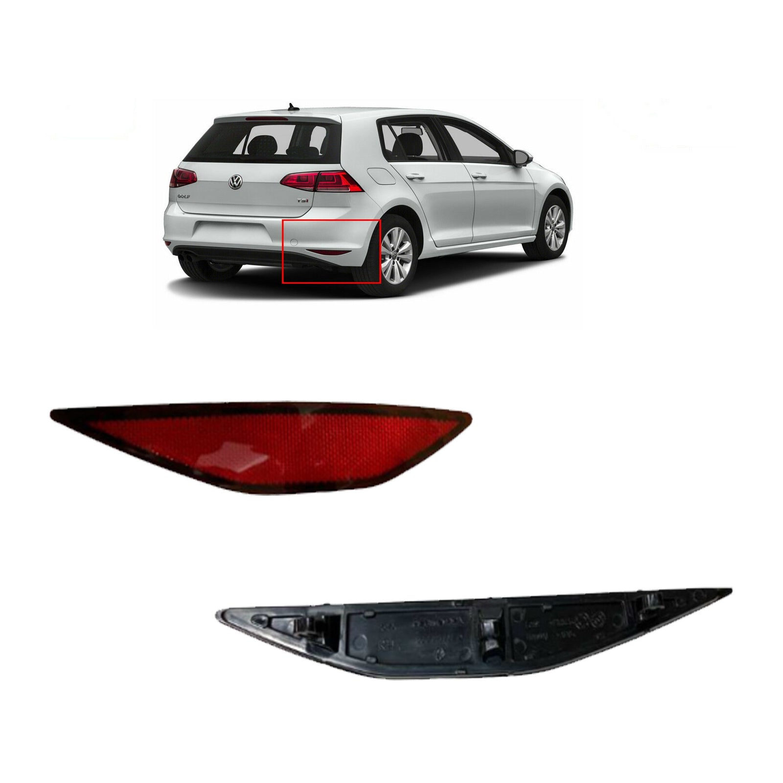 Rear Bumper Reflector Right Driver Side For VW Golf MK7 R Line 5G0945106A