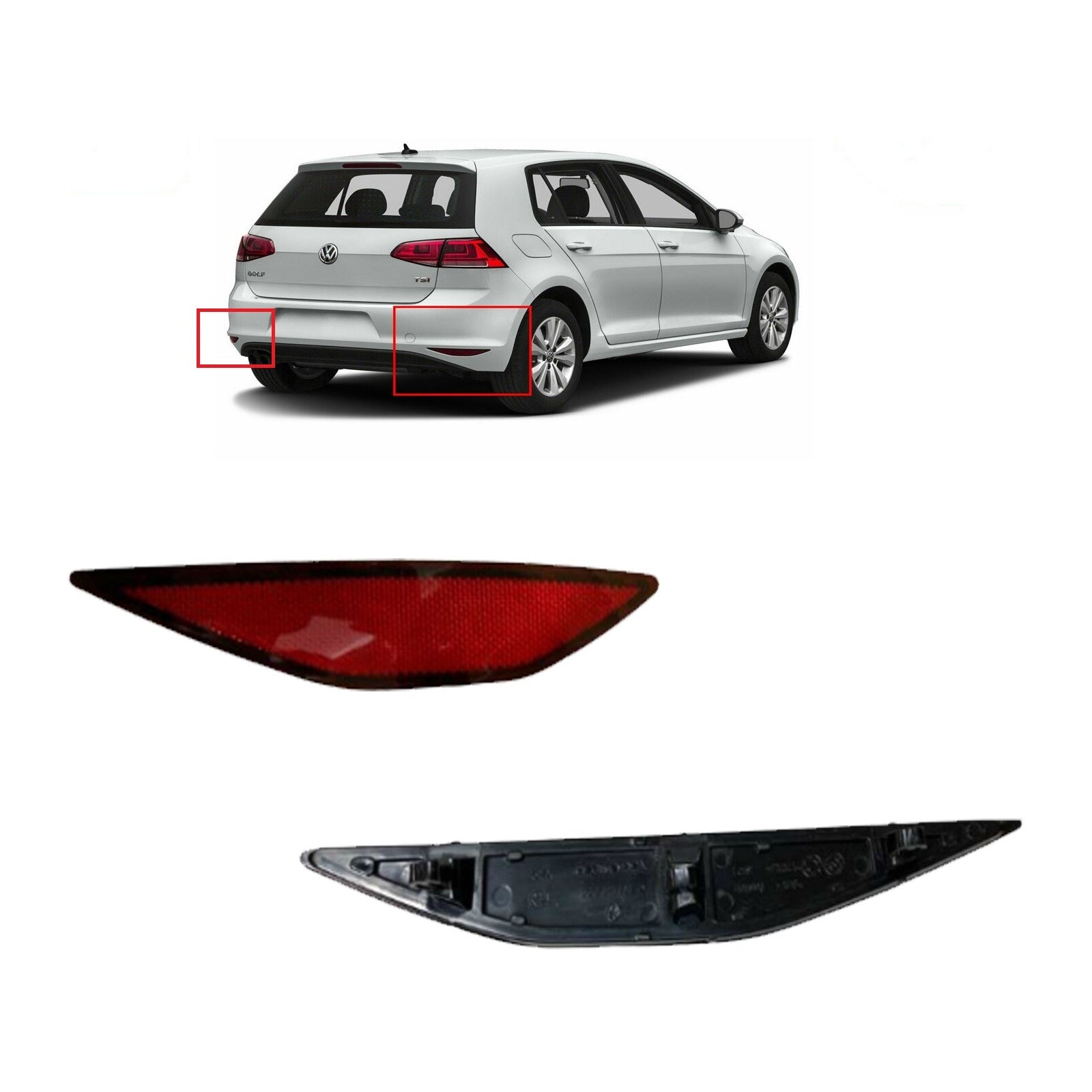 Rear Bumper Reflector Right & Left For VW Golf MK7 R Line 5G0945105A 5G0945106A