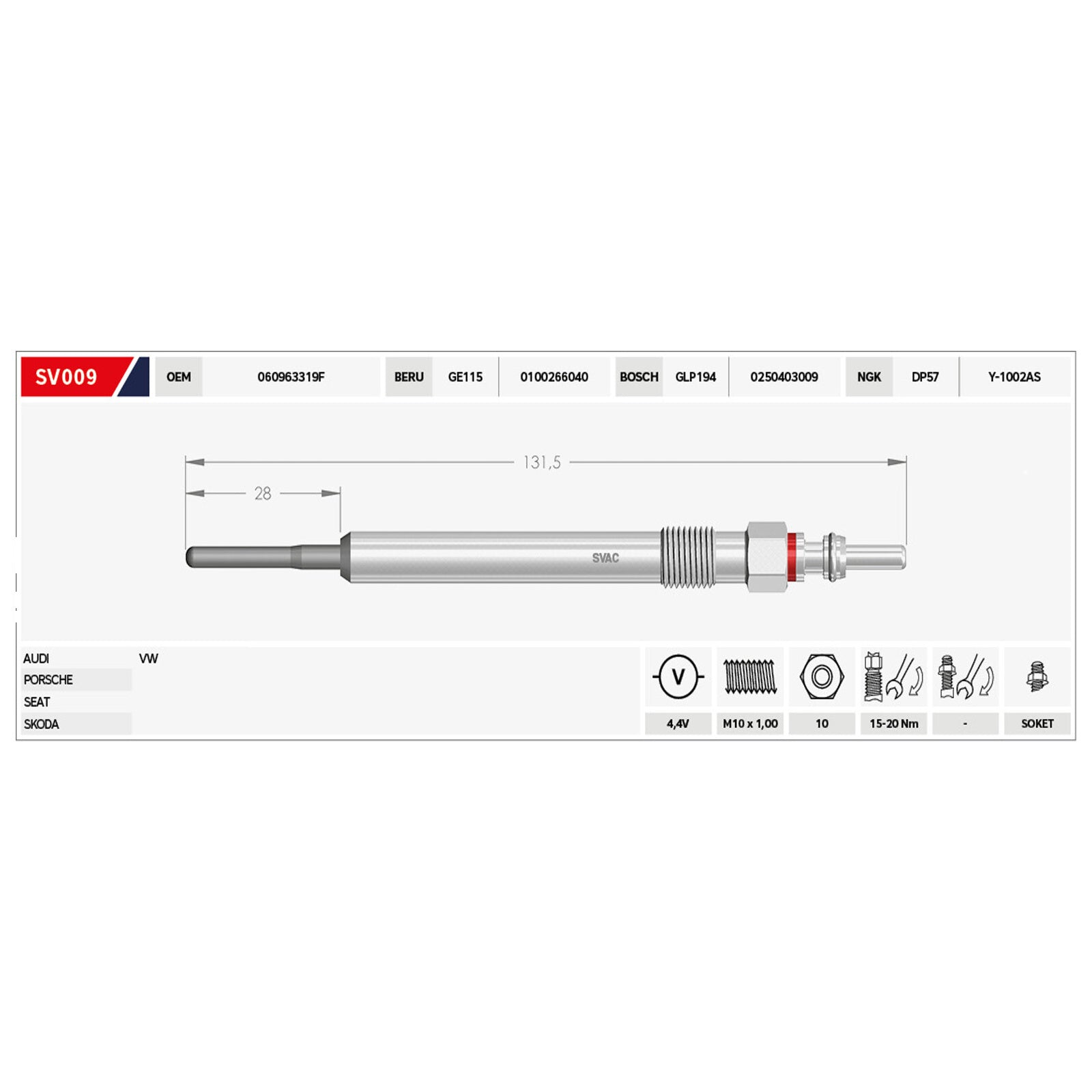 4X Heater Glow Plugs For VW Golf Caddy Amarok Crafter Eos Passat Transporter