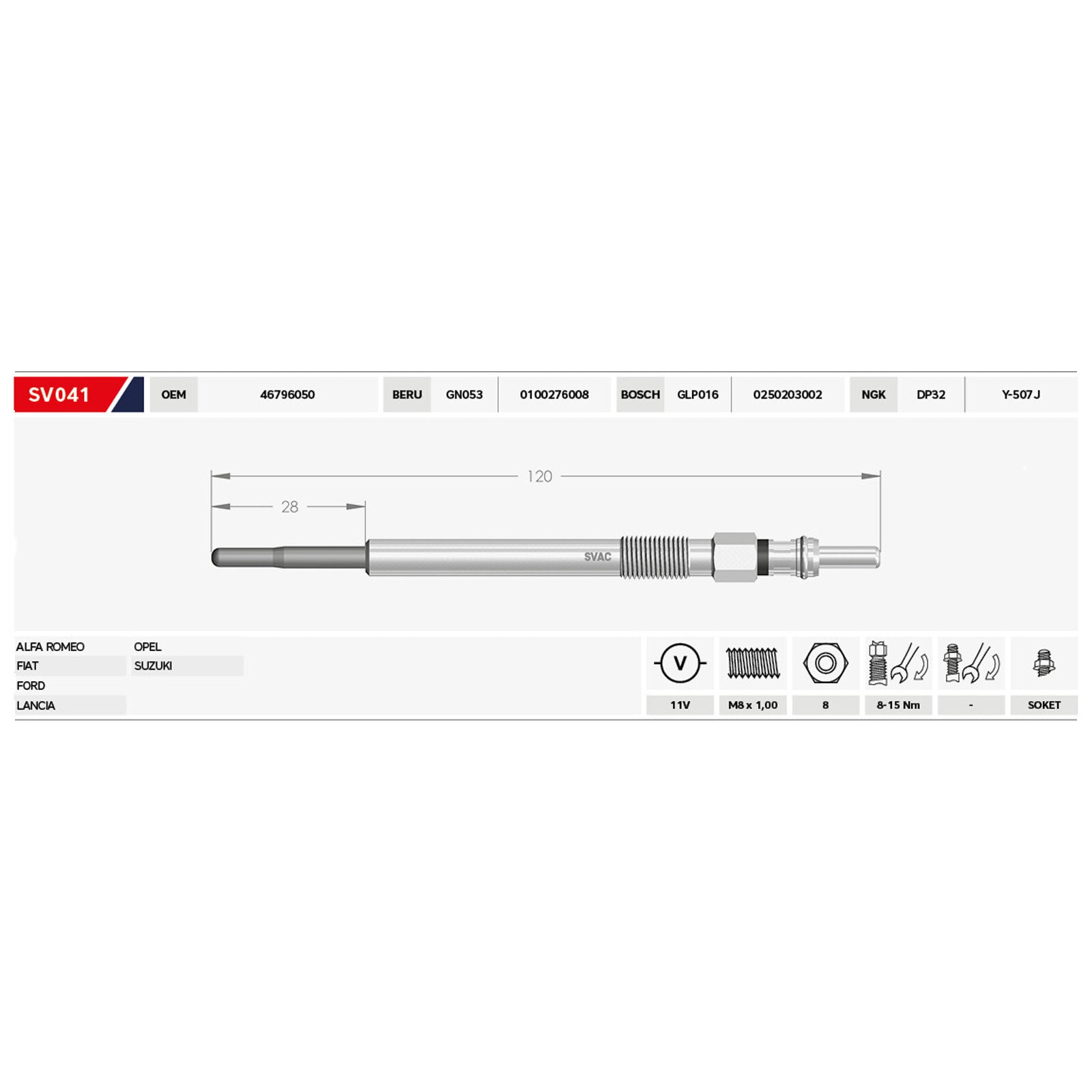 4X Heater Glow Plugs For Suzuki Swift Mk3 Ignis II Splash Wagon R+ 1.3 D