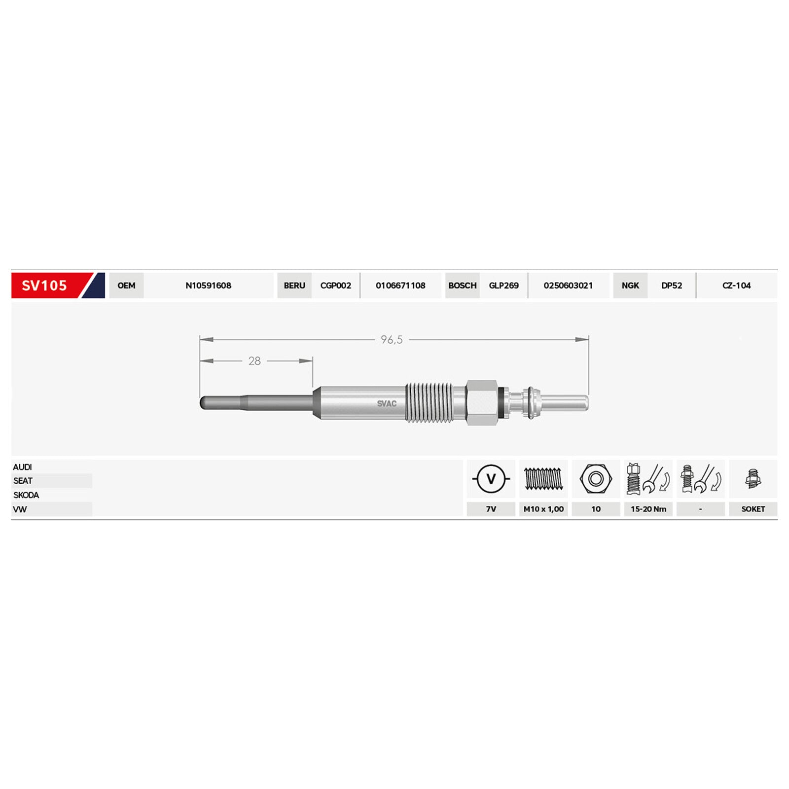 4X Glow Plugs For Audi A3 A4 B7 Seat Leon Ibiza Alhambra Cordoba Toledo III TDI