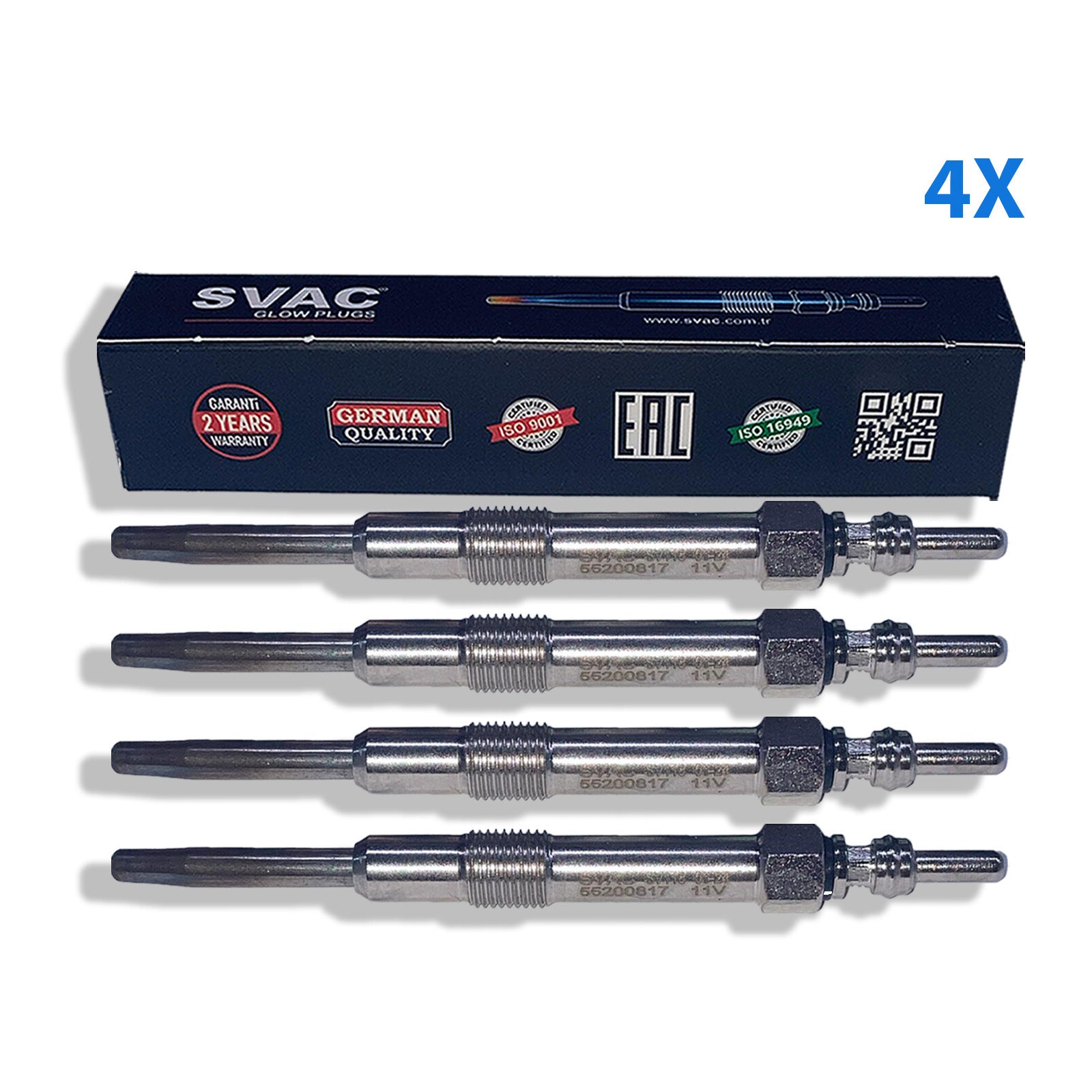 4X Glow Plugs For Fiat Bravo Ii Doblo Croma Punto Stilo Multipla 1.9 D 55200817