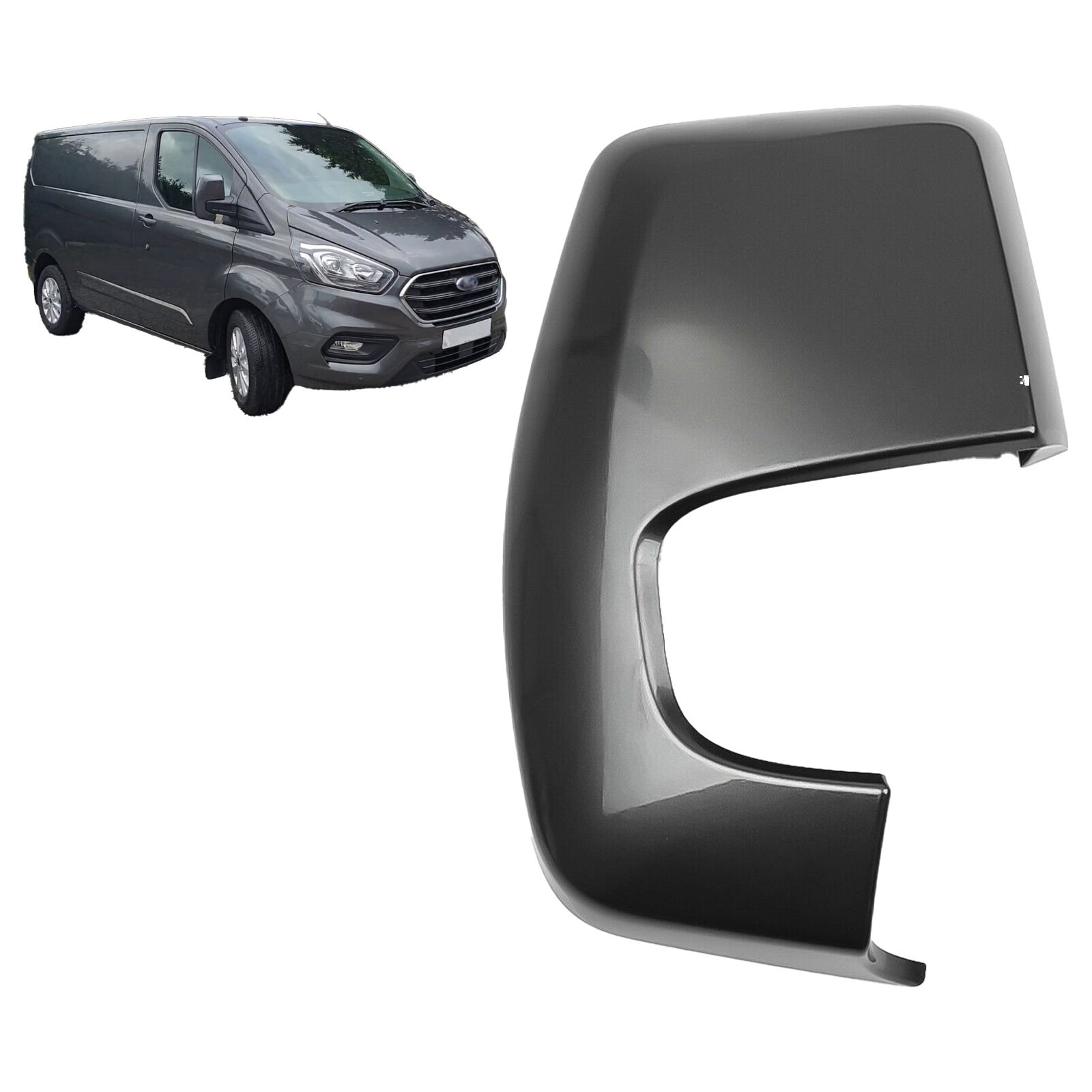 Door Wing Mirror Covers Magnetic Grey Left & Right Side For Ford Transit Custom