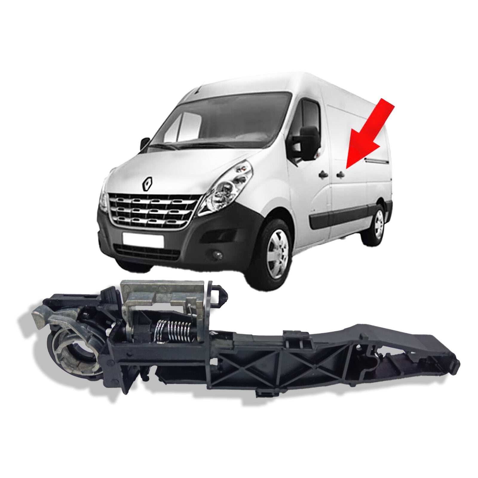 Left Side Sliding Door Handle & Handle Holder For Renault Master Vauxhall Movano