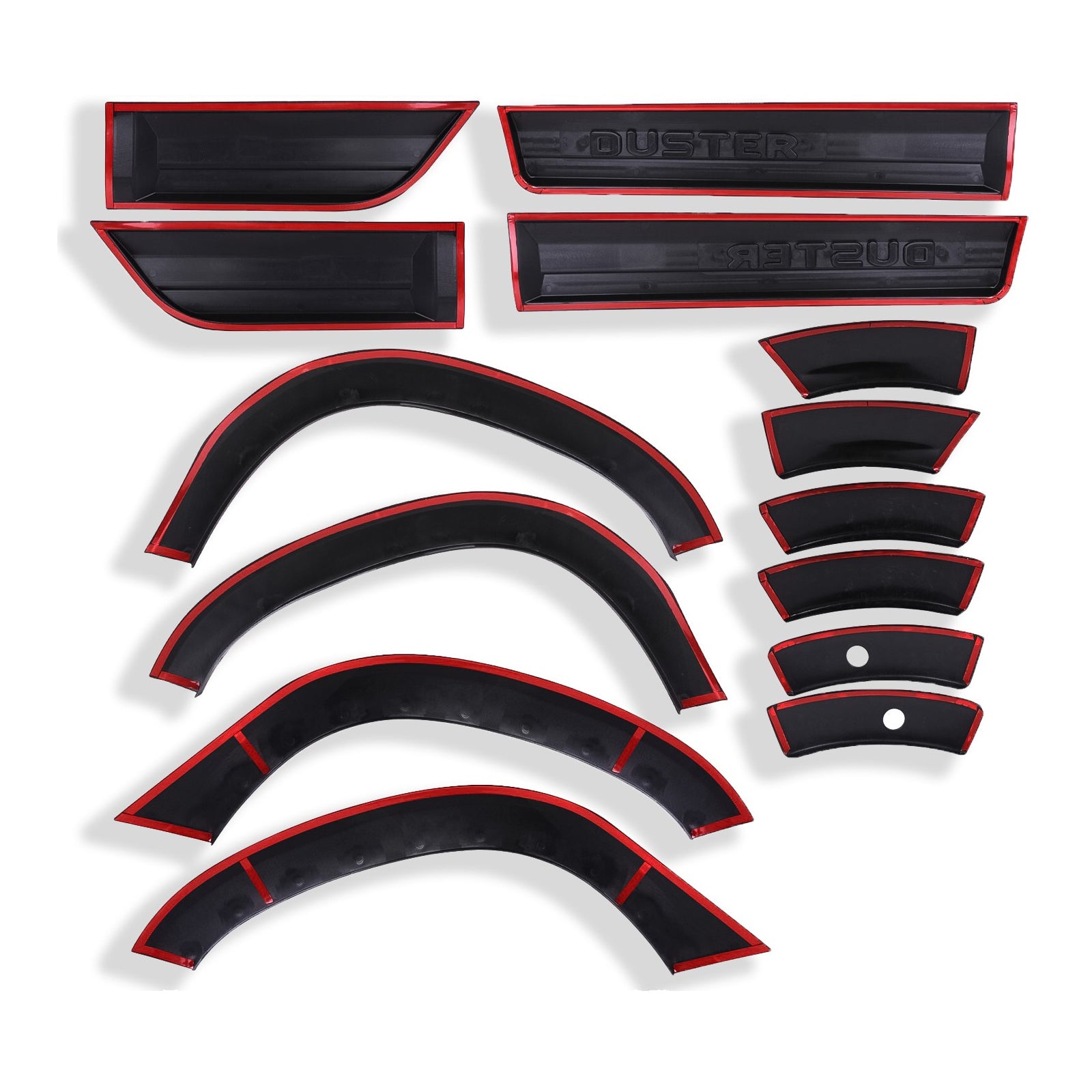 12+2 Pcs Fender Flare & Door Moulding Body Kit (Off Road) For Dacia Duster 18-23