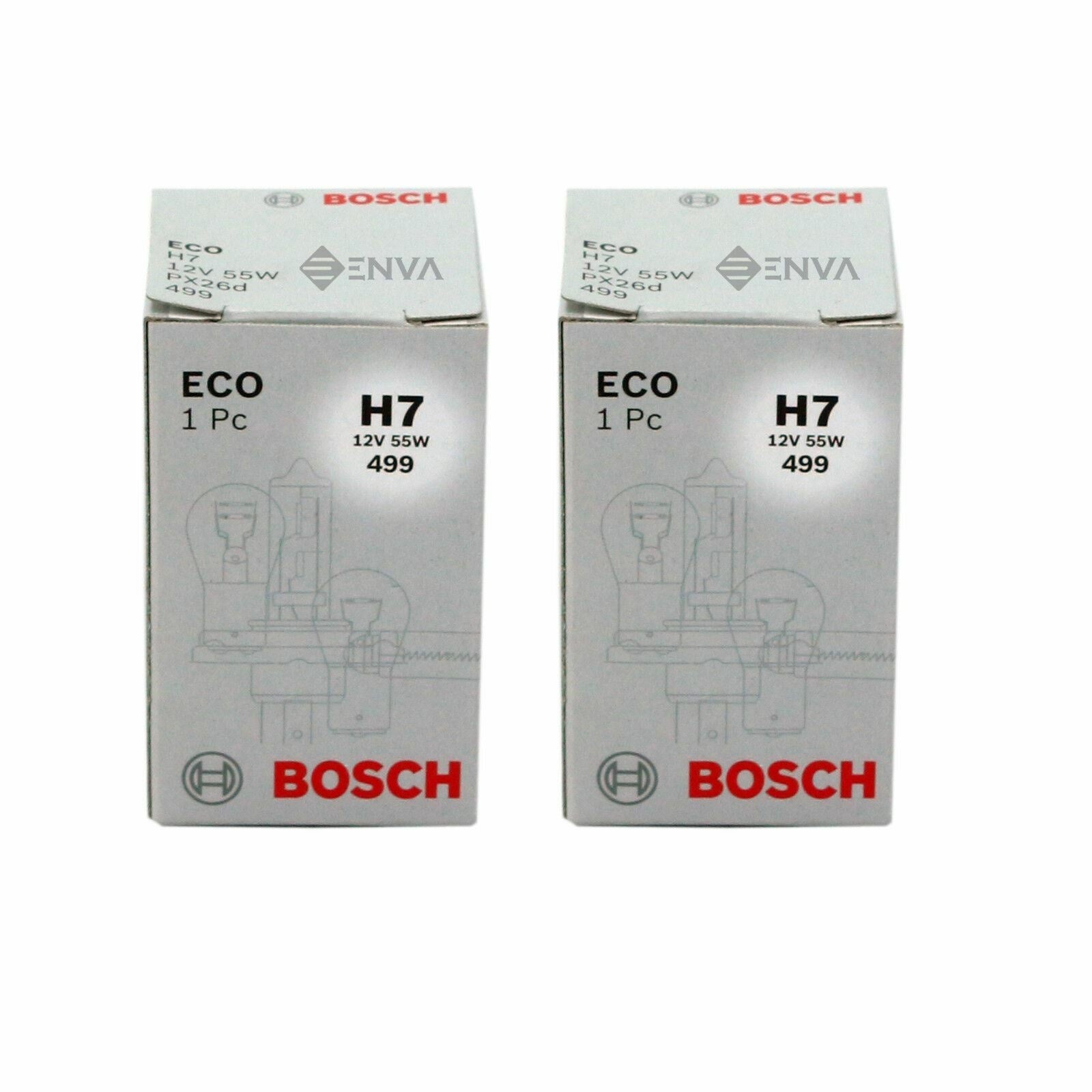 2X-Geniune Bosch Eco H7 12V 55W 499 Headlight Bulbs