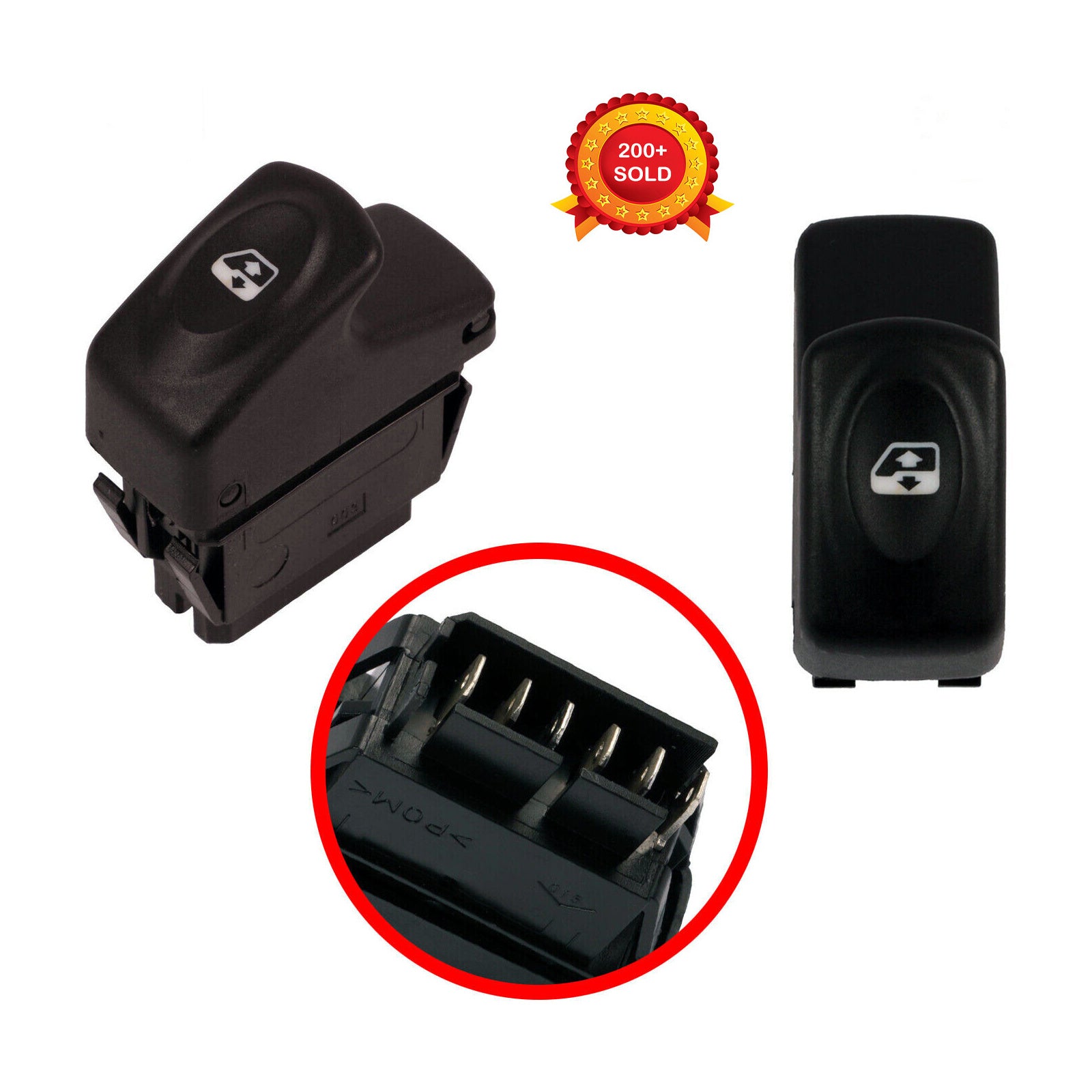 For Renault Kangoo 1998 2008 Single Electric Window Control Switch 6 Pin Black