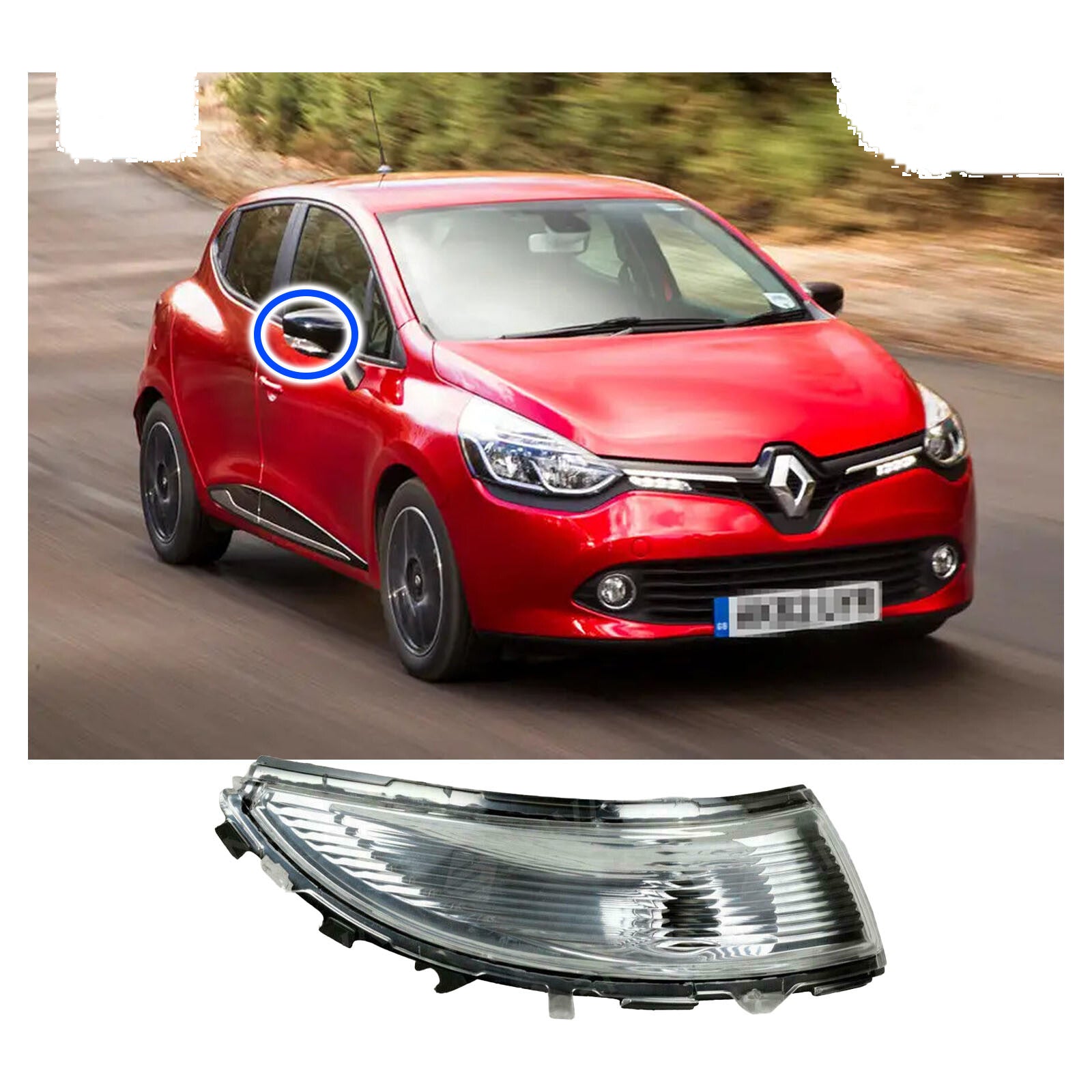 For Renault Clio Mk4 2012 On Wing Mirror Indicator Lens Right Side 261604623R