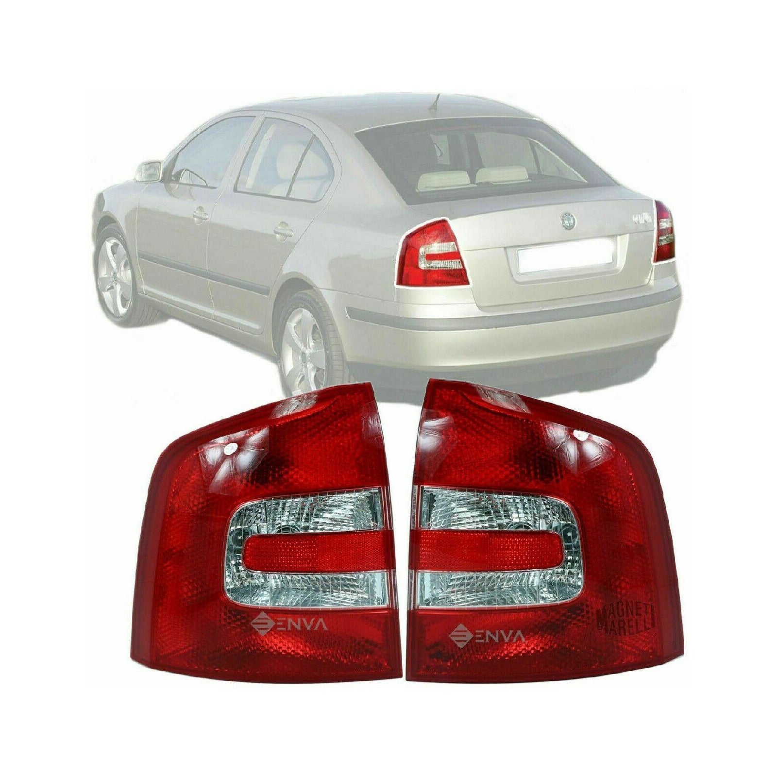 Magneti Marelli Rear Tail Stop Lamp Pair Right Left For Skoda Octavia 2005 2008