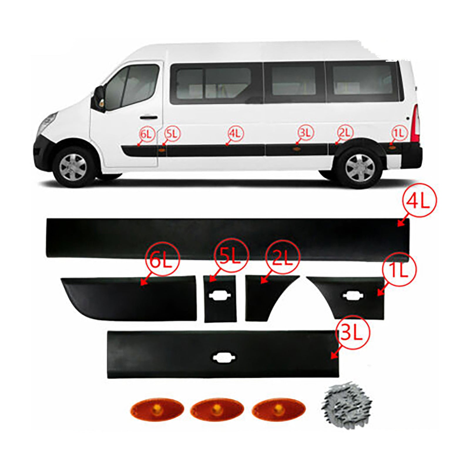 Side Moulding Strip With Side Marker Lamp Left Side