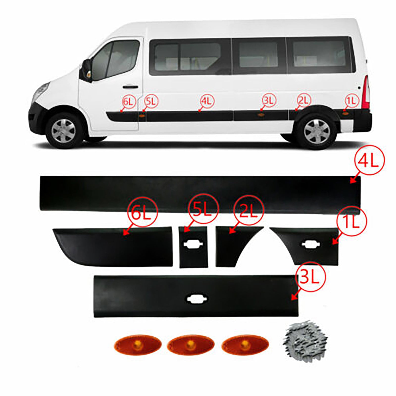 Side Moulding Strip with Side Marker Lamp Left Side